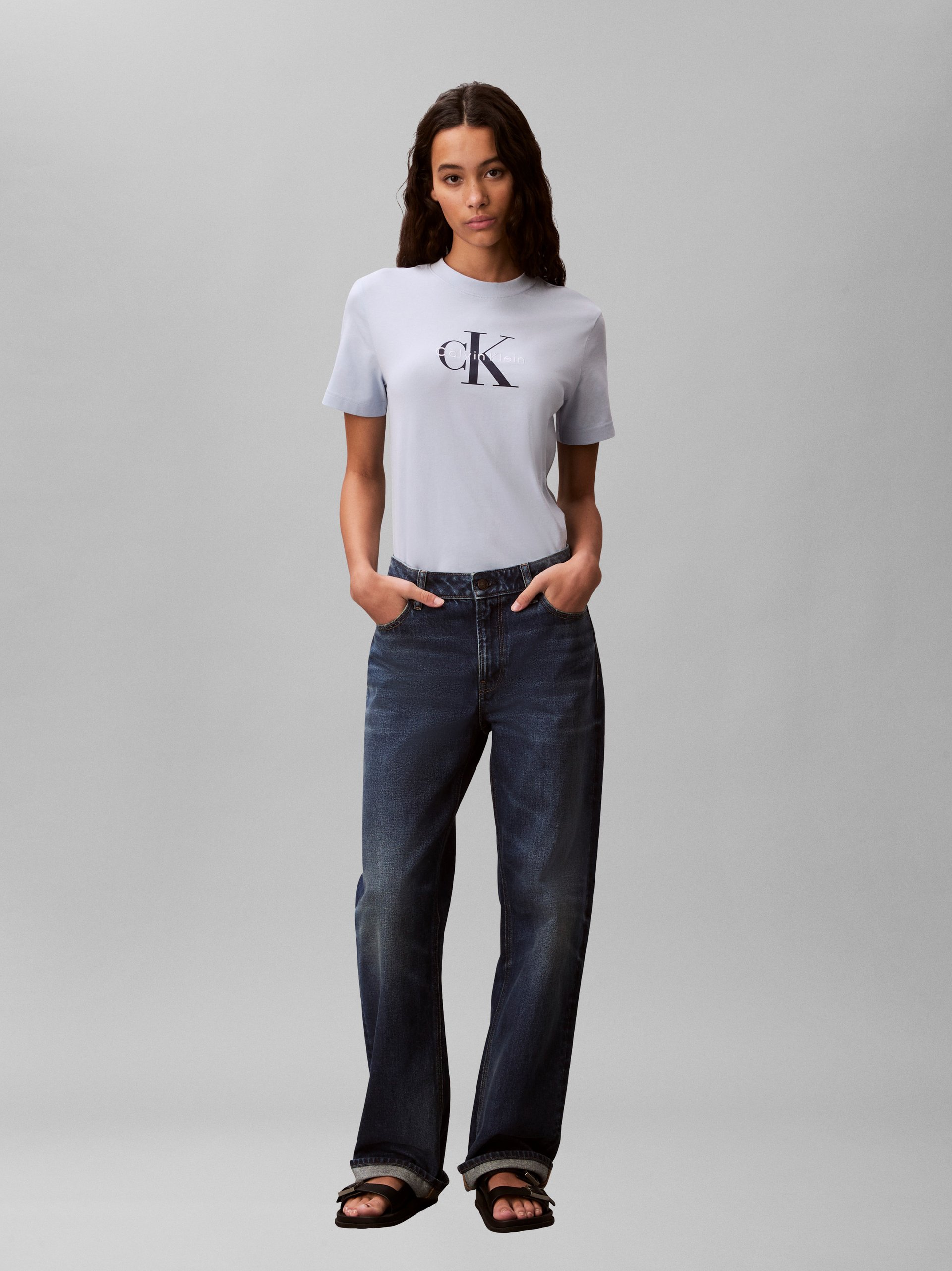 Calvin Klein Jeans Koszulka Kobiety Bawełna niebieski