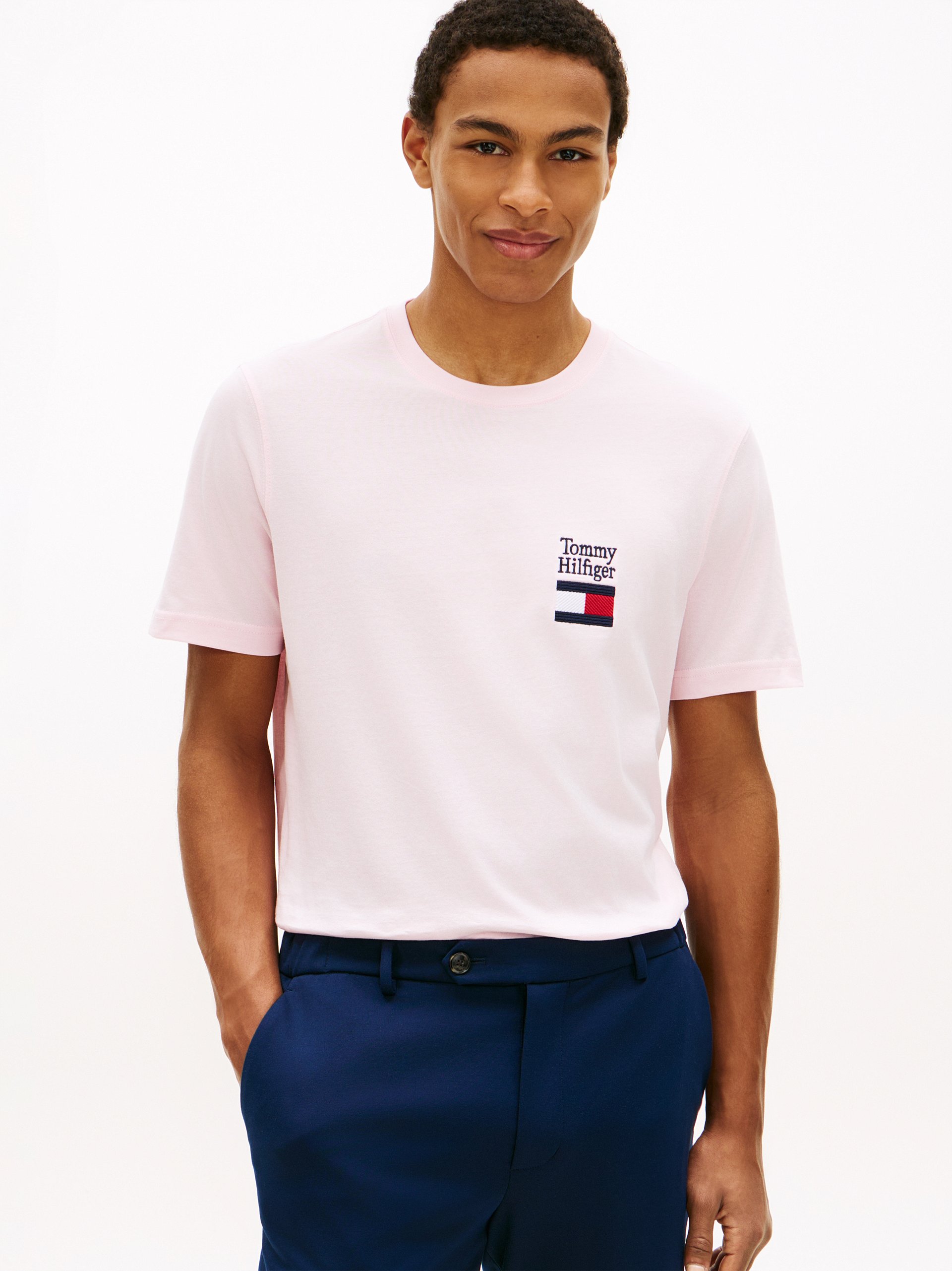 Tommy Hilfiger Koszulka Mężczyźni Bawełna różowy