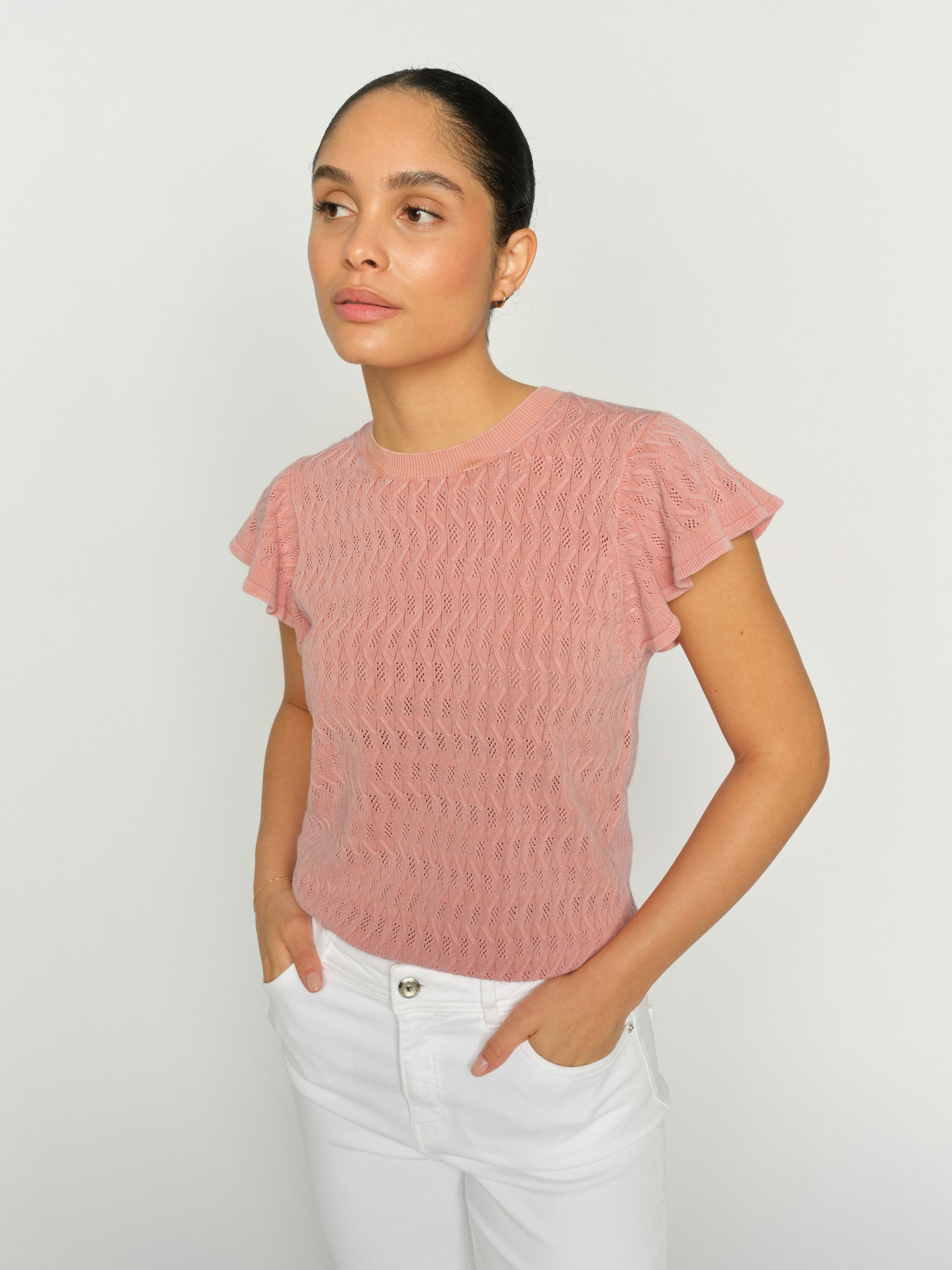 MOS MOSH koszula z dzianiny - MMGanna Pattern Kobiety Bawełna różowy
