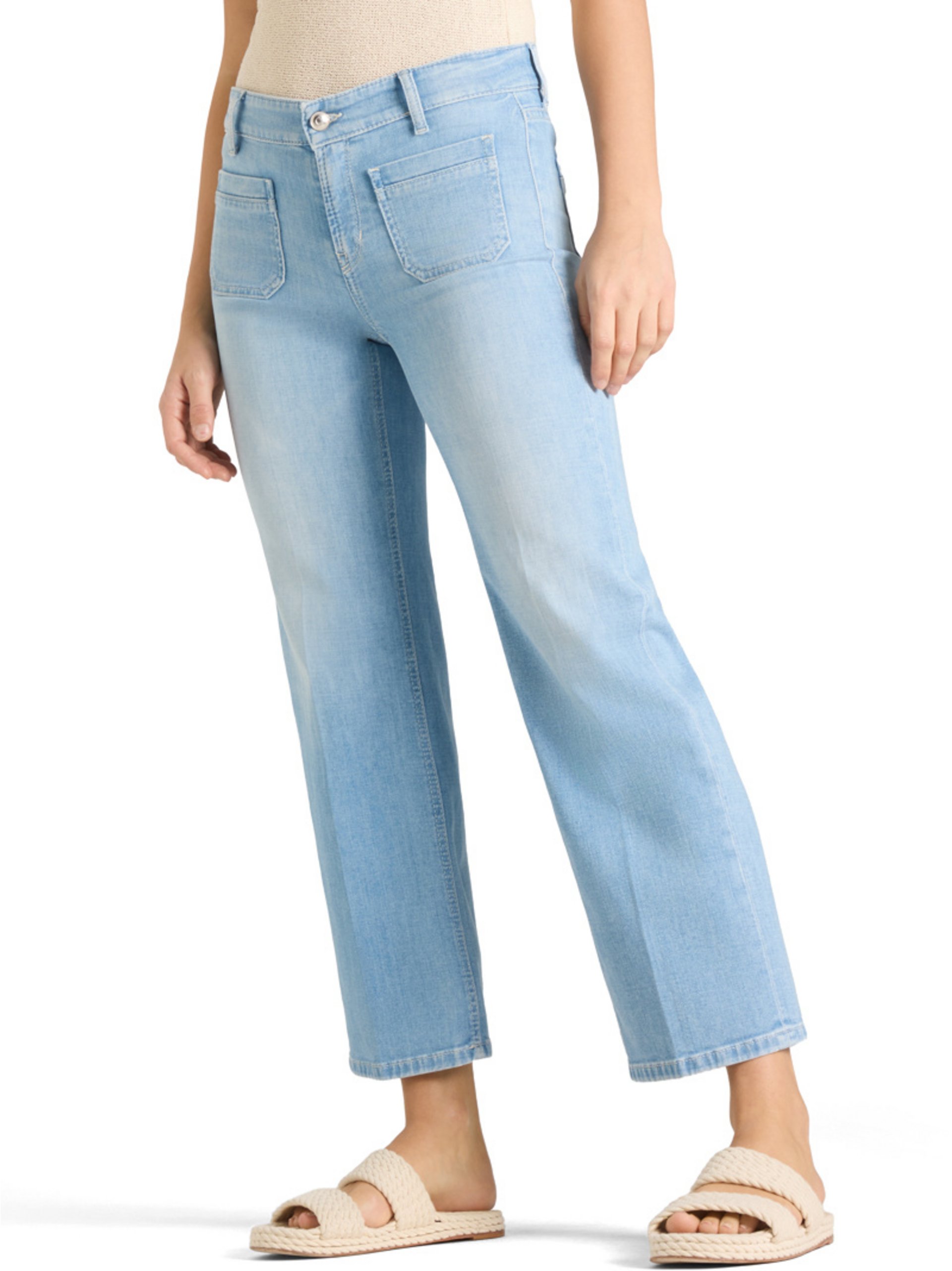 Cambio Dżinsy - Tess Pocket Cropped Kobiety Bawełna niebieski