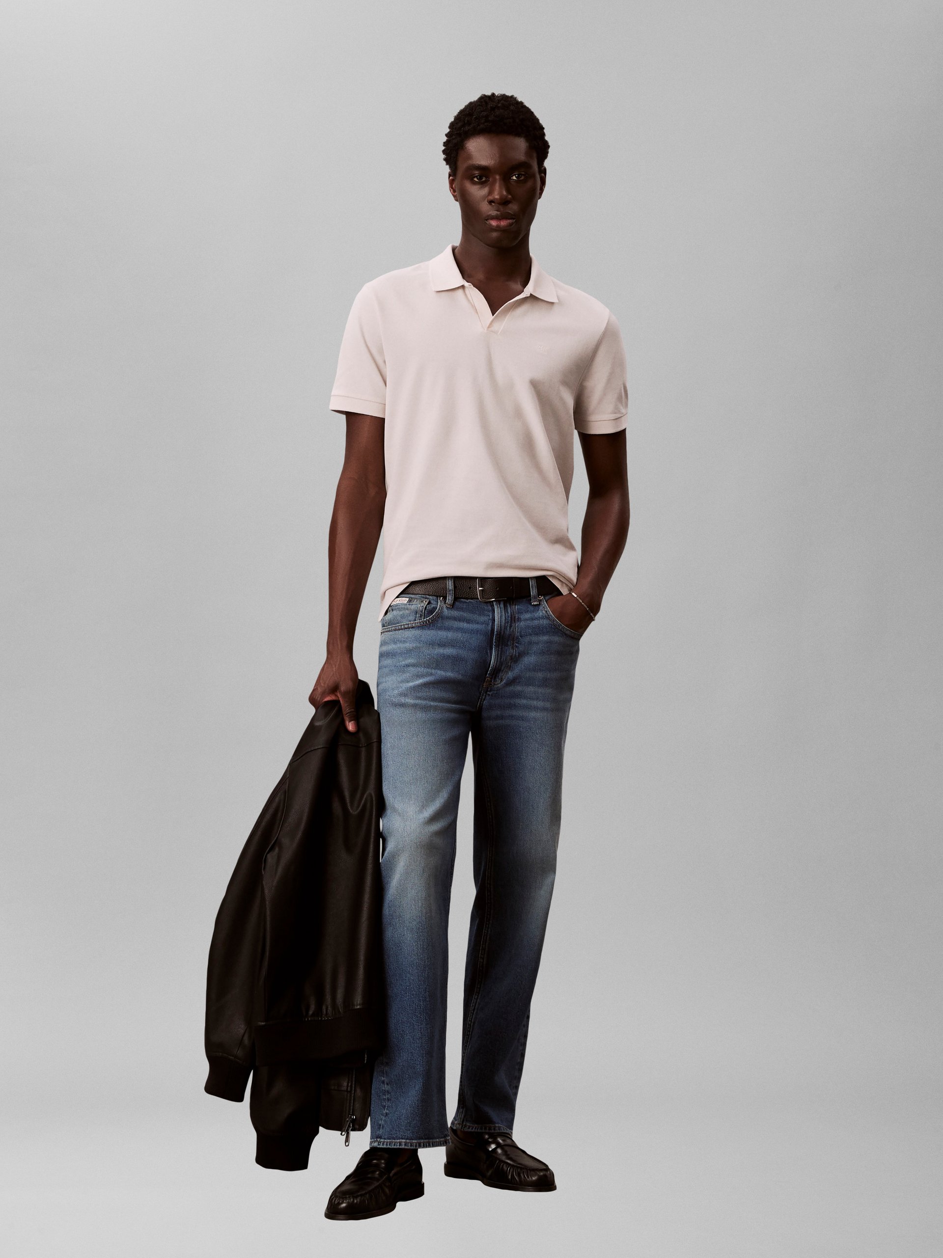 Calvin Klein Jeans koszulka polo Mężczyźni Bawełna beżowy