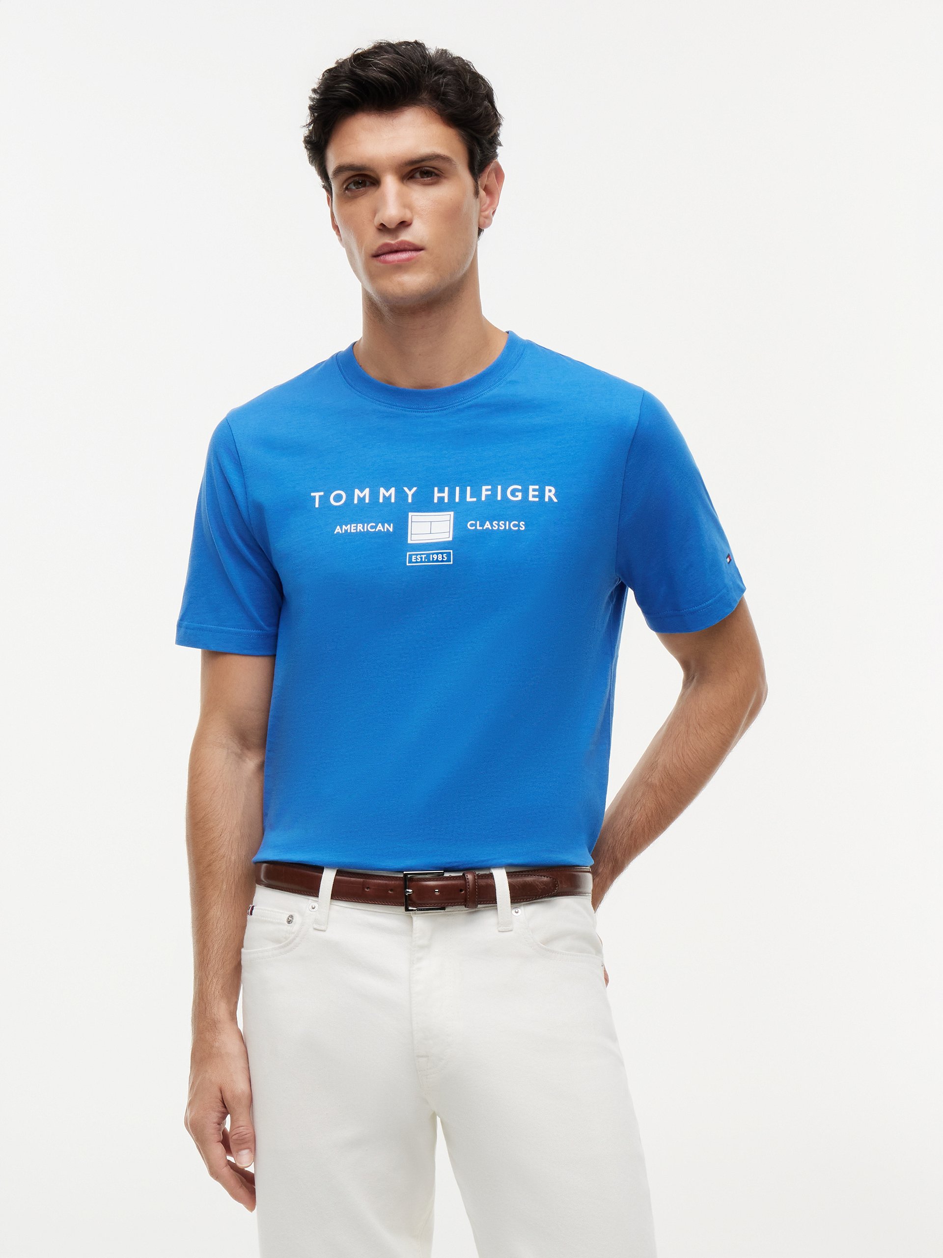 Tommy Hilfiger Koszulka Mężczyźni Bawełna niebieski