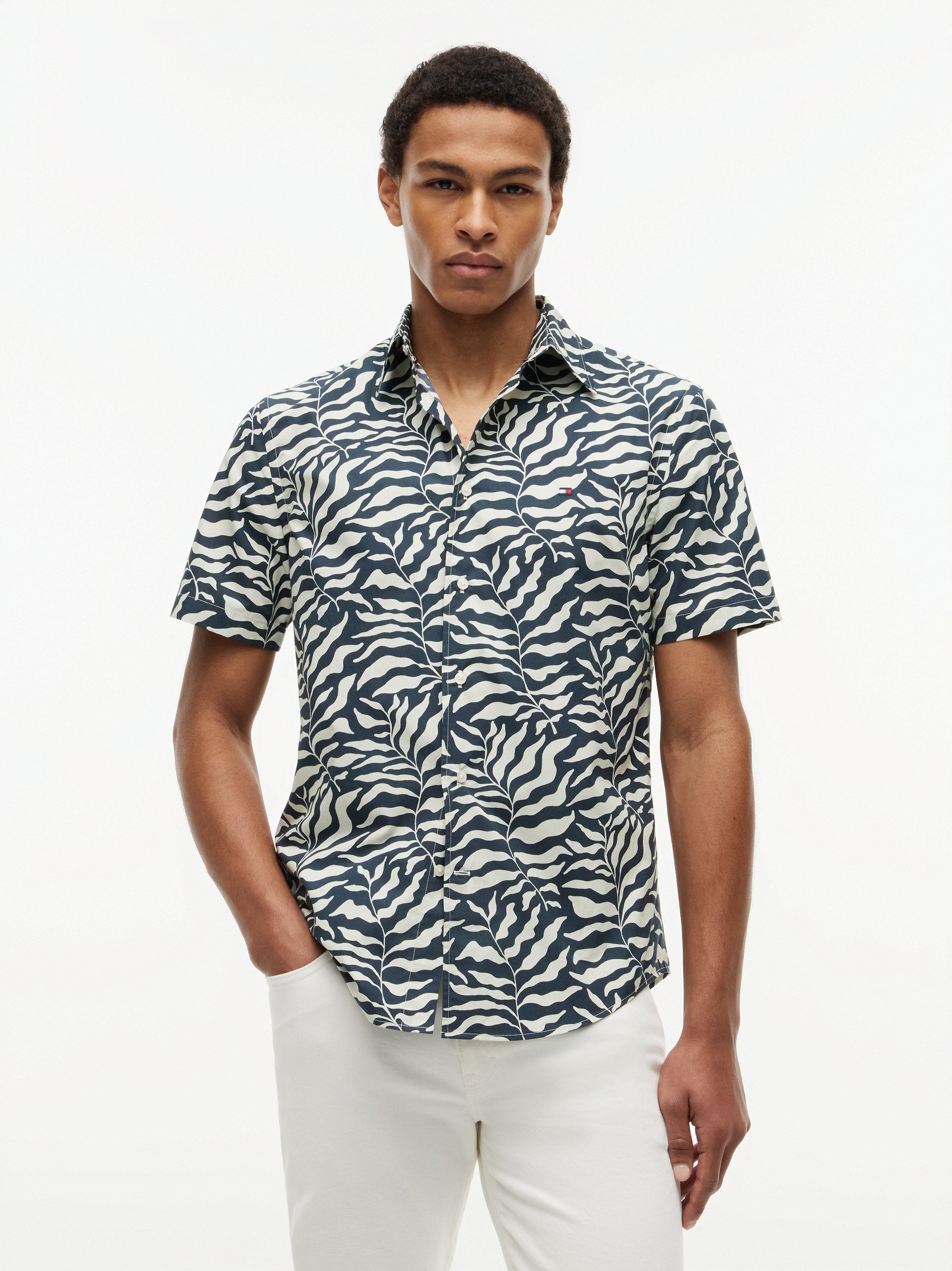 Tommy Hilfiger koszula casual Mężczyźni Regular Fit Bawełna (100%) szary