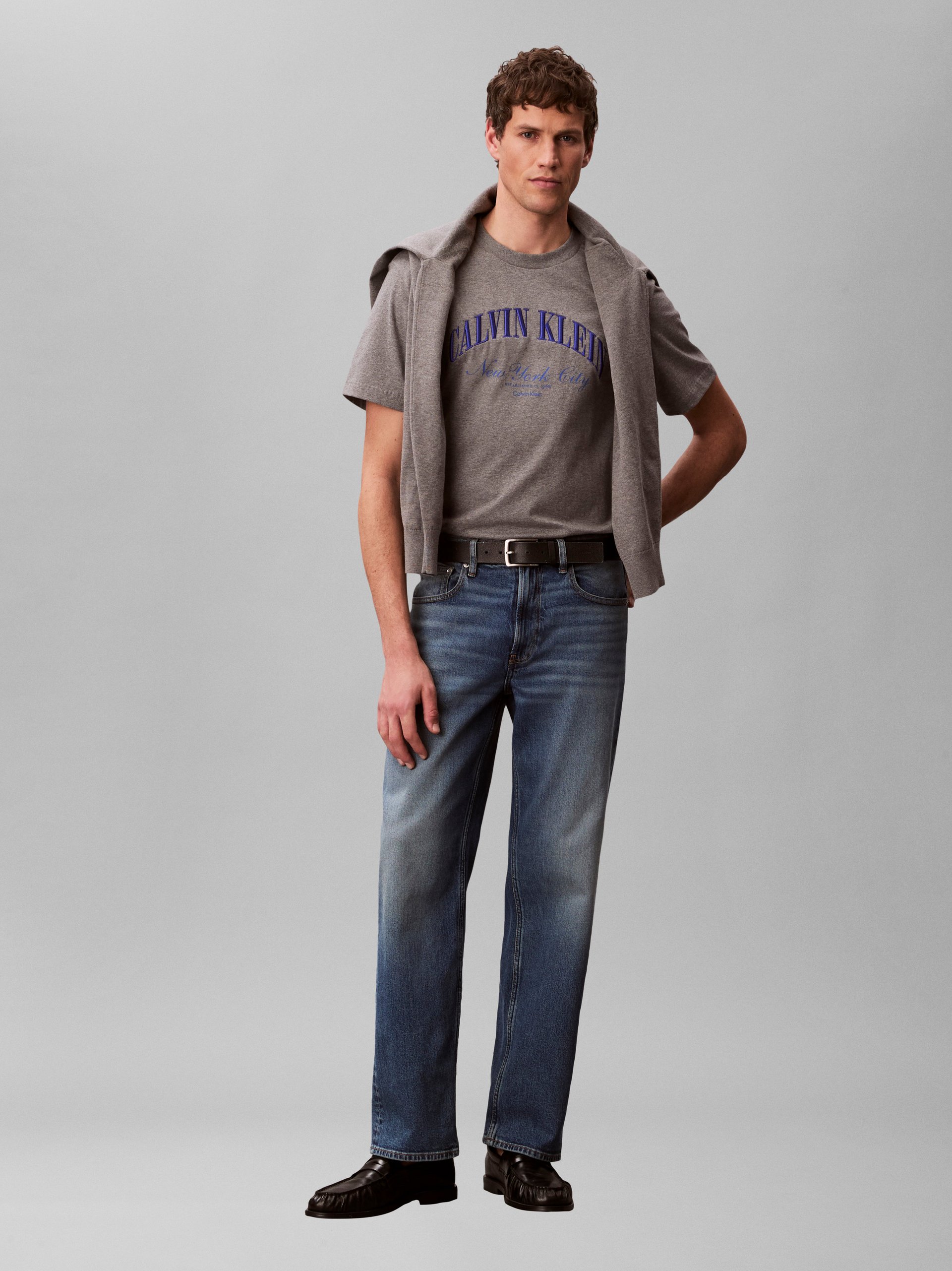 Calvin Klein Jeans Koszulka Mężczyźni Bawełna szary