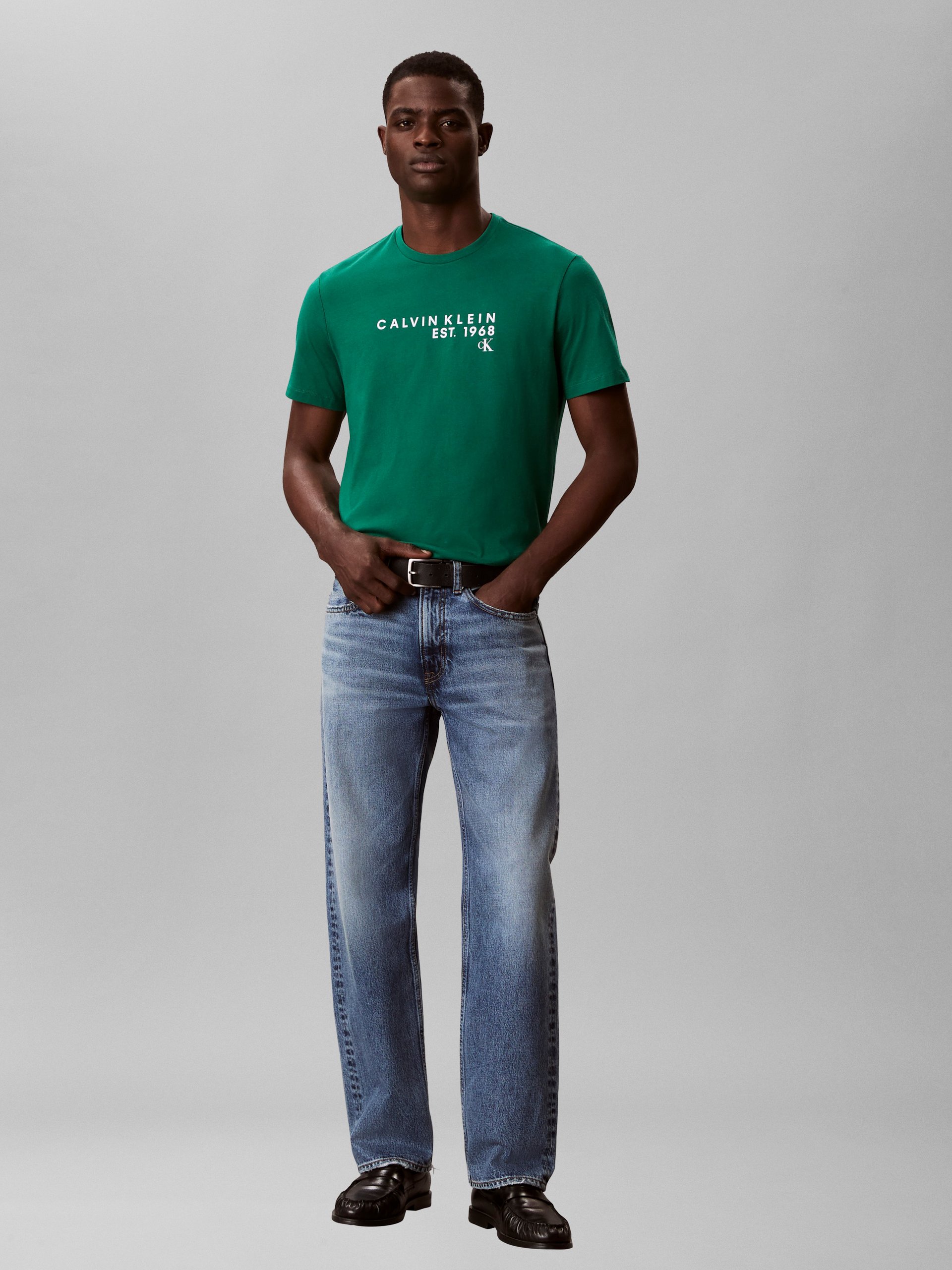 Calvin Klein Jeans Koszulka Mężczyźni Bawełna zielony