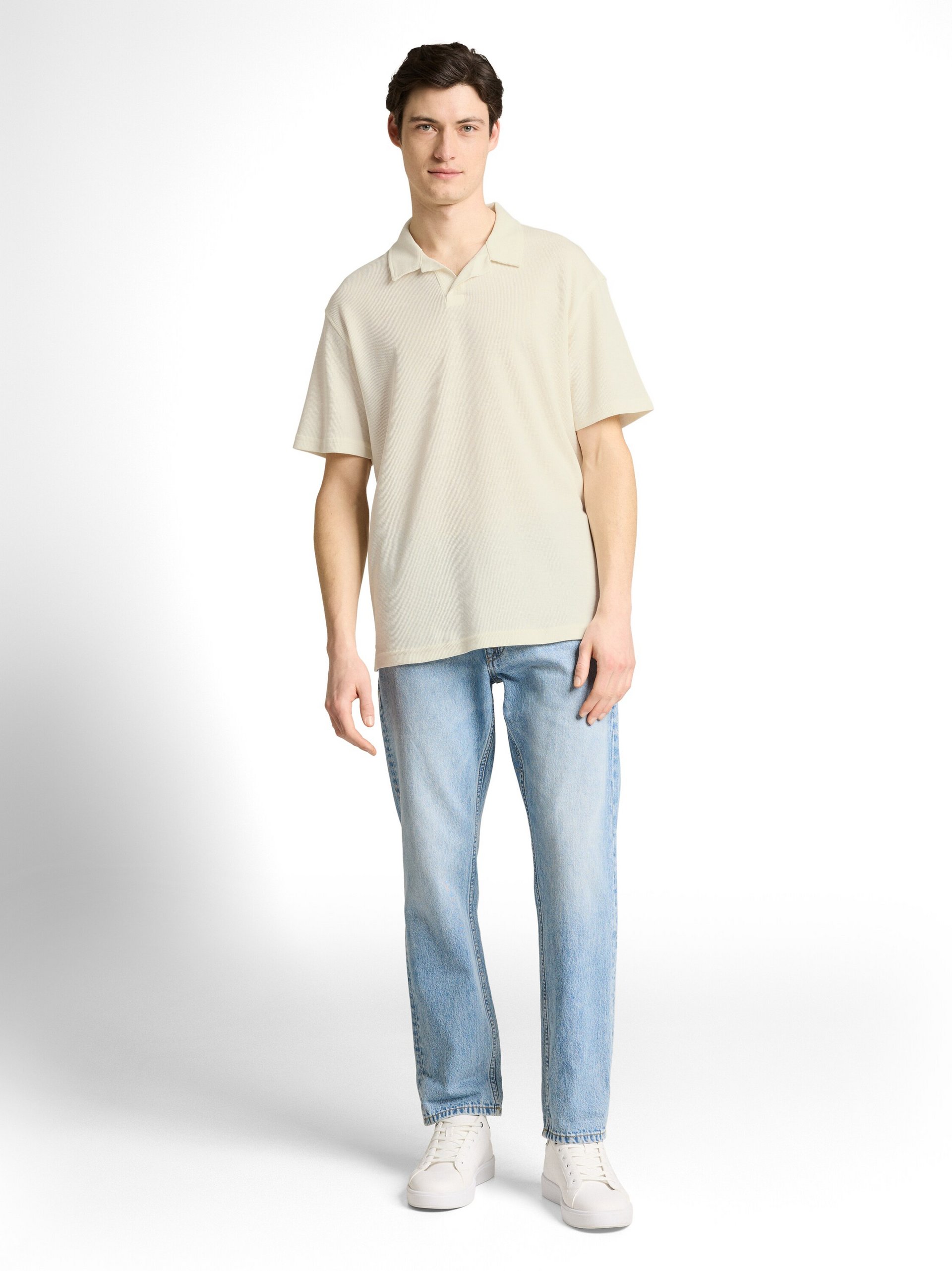 Tom Tailor Denim koszulka polo Mężczyźni Bawełna biały