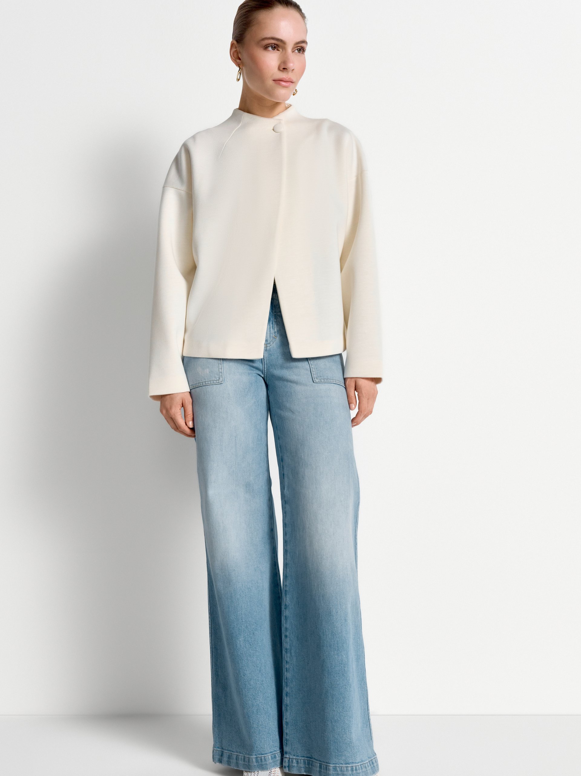 Rich & Royal bluza dresowa Kobiety Sztuczne włókno biały