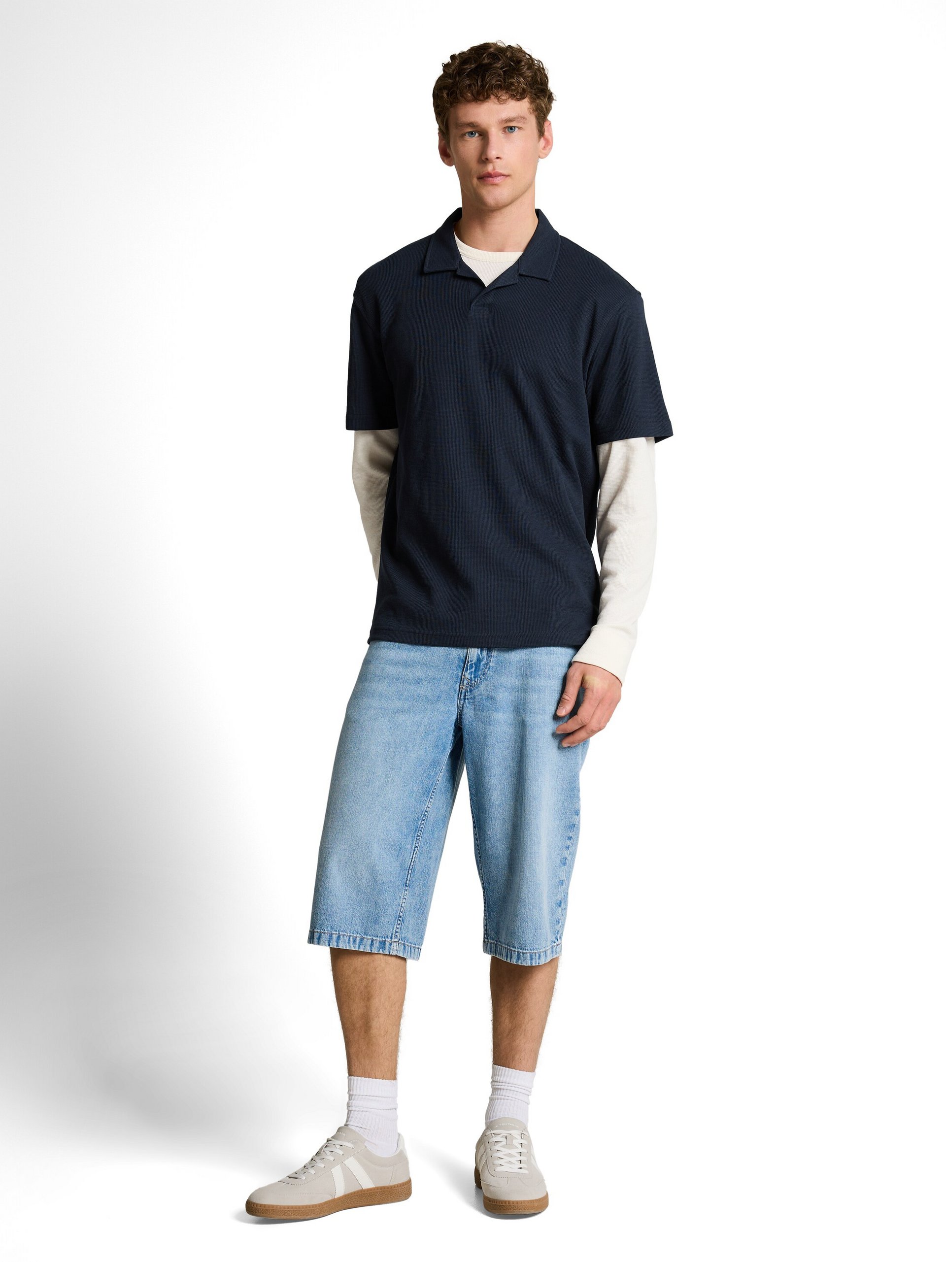 Tom Tailor Denim koszulka polo Mężczyźni Bawełna niebieski