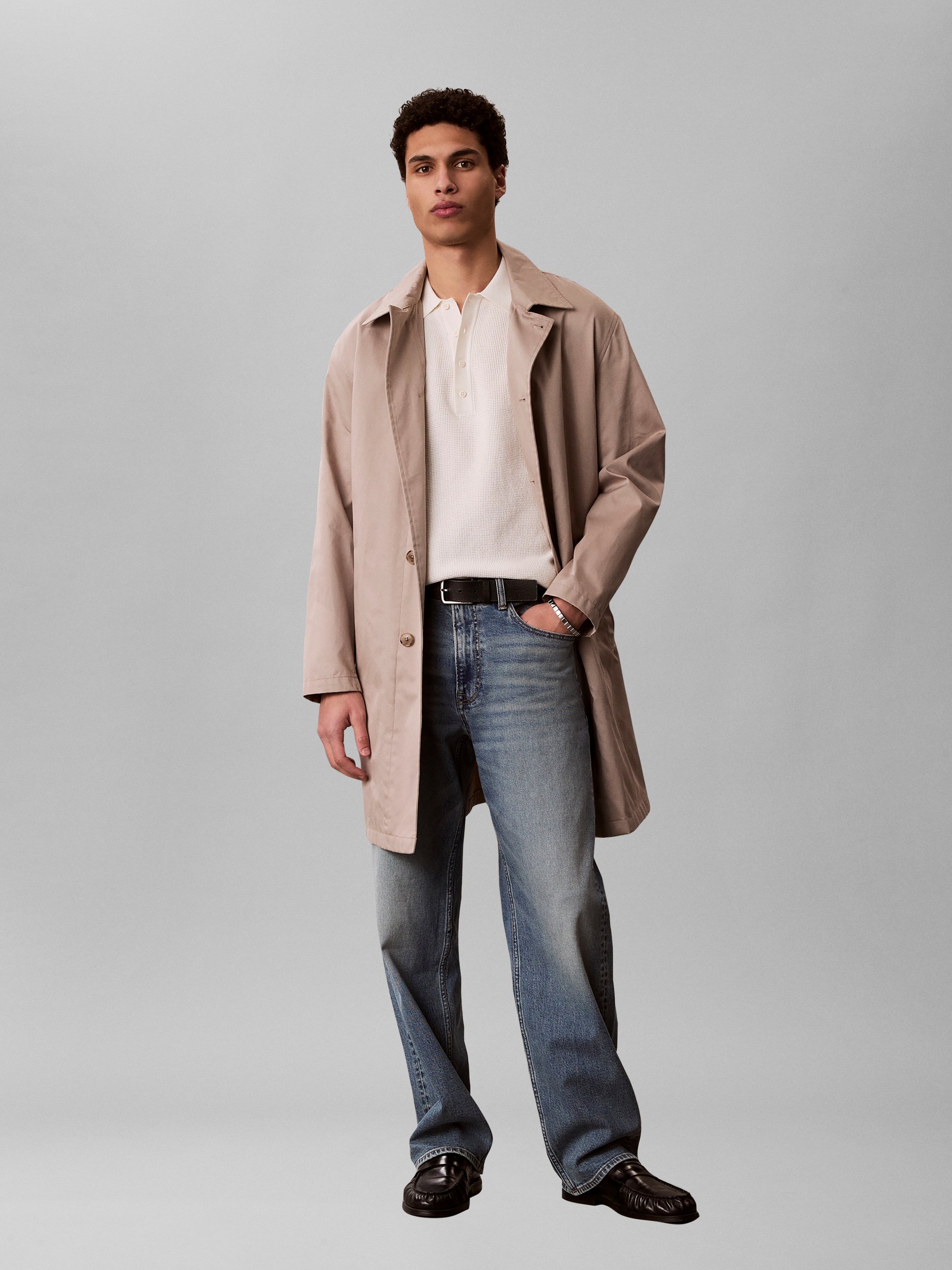 Calvin Klein Jeans koszulka polo z dzianiny Mężczyźni Bawełna (100%) biały
