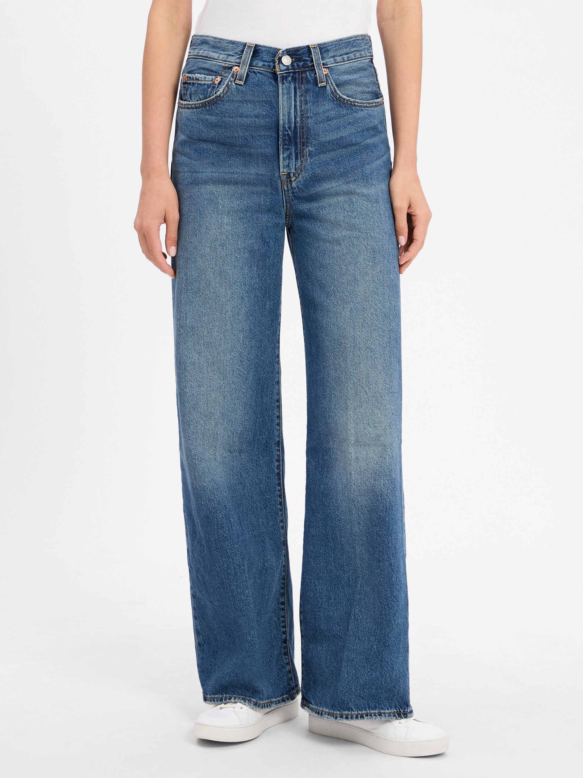Levi's Dżinsy - Szeroka nogawka w prążki Kobiety Bawełna niebieski, 26-32