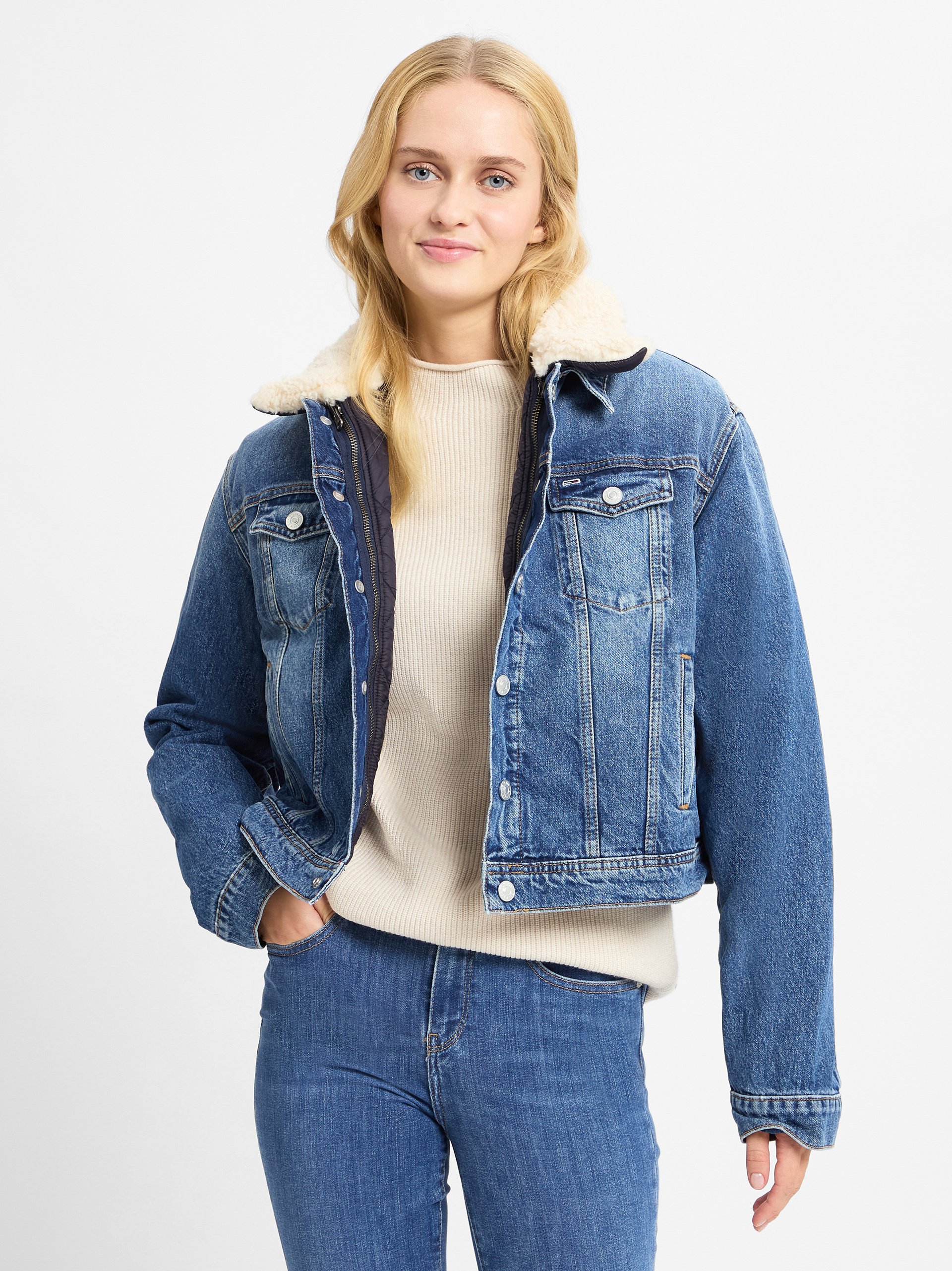 Tommy Jeans kurtka dżinsowa 3 w 1 Kobiety niebieski