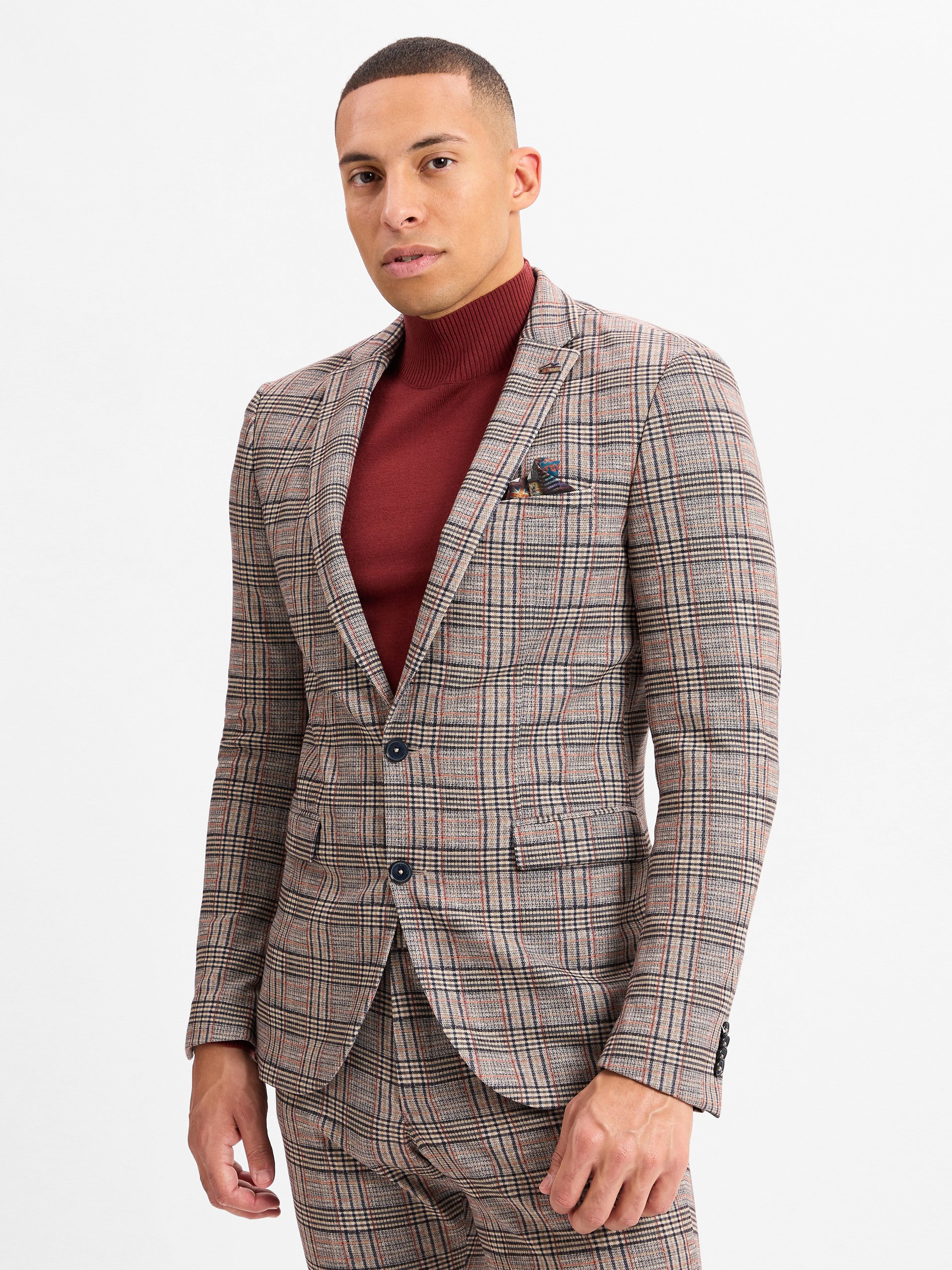 Finshley & Harding London kurtka modułowa - Brixdon Mężczyźni Slim Fit beżowy|brązowy