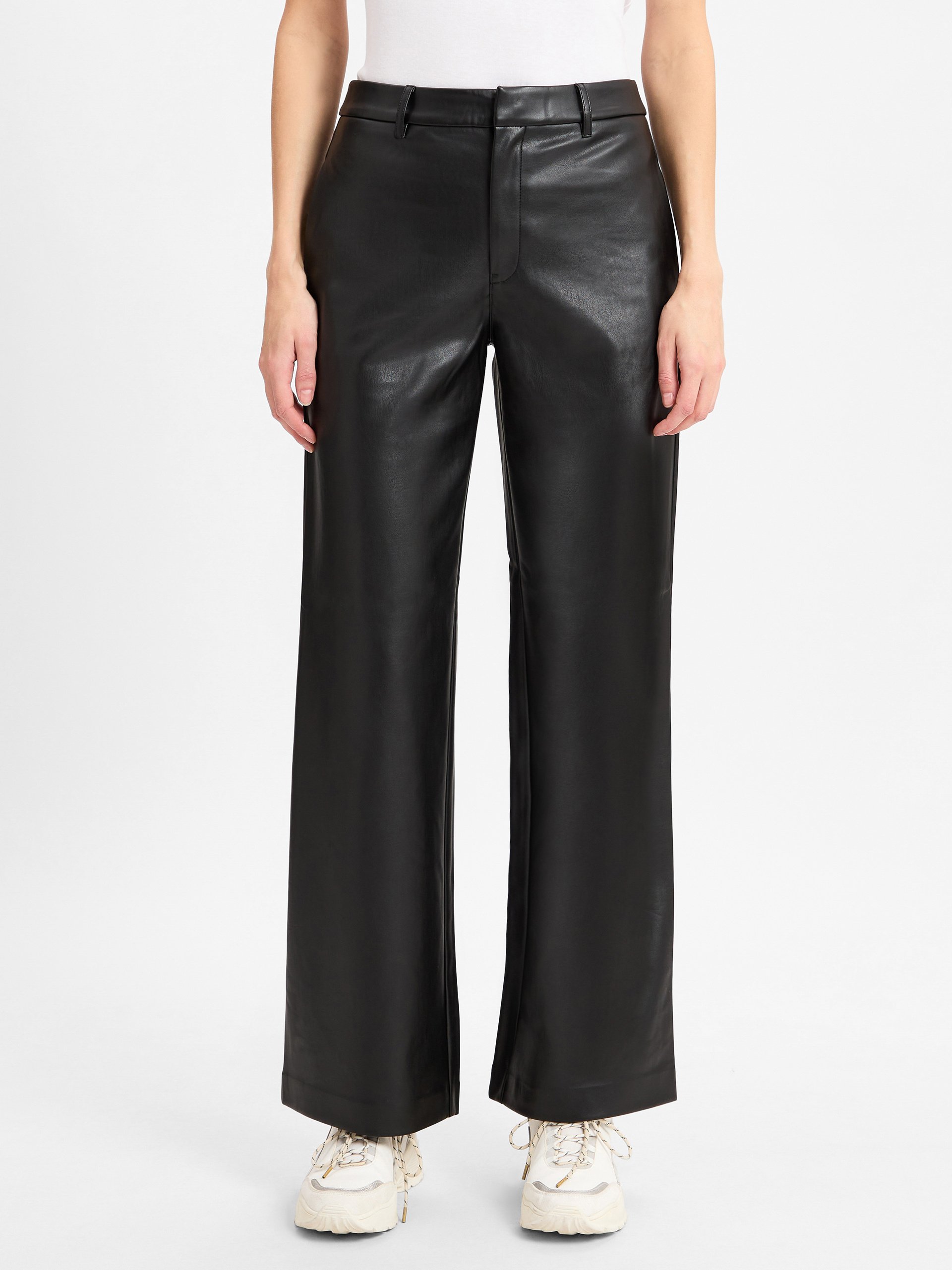 Calvin Klein Jeans spodnie z imitacji skóry Kobiety czarny