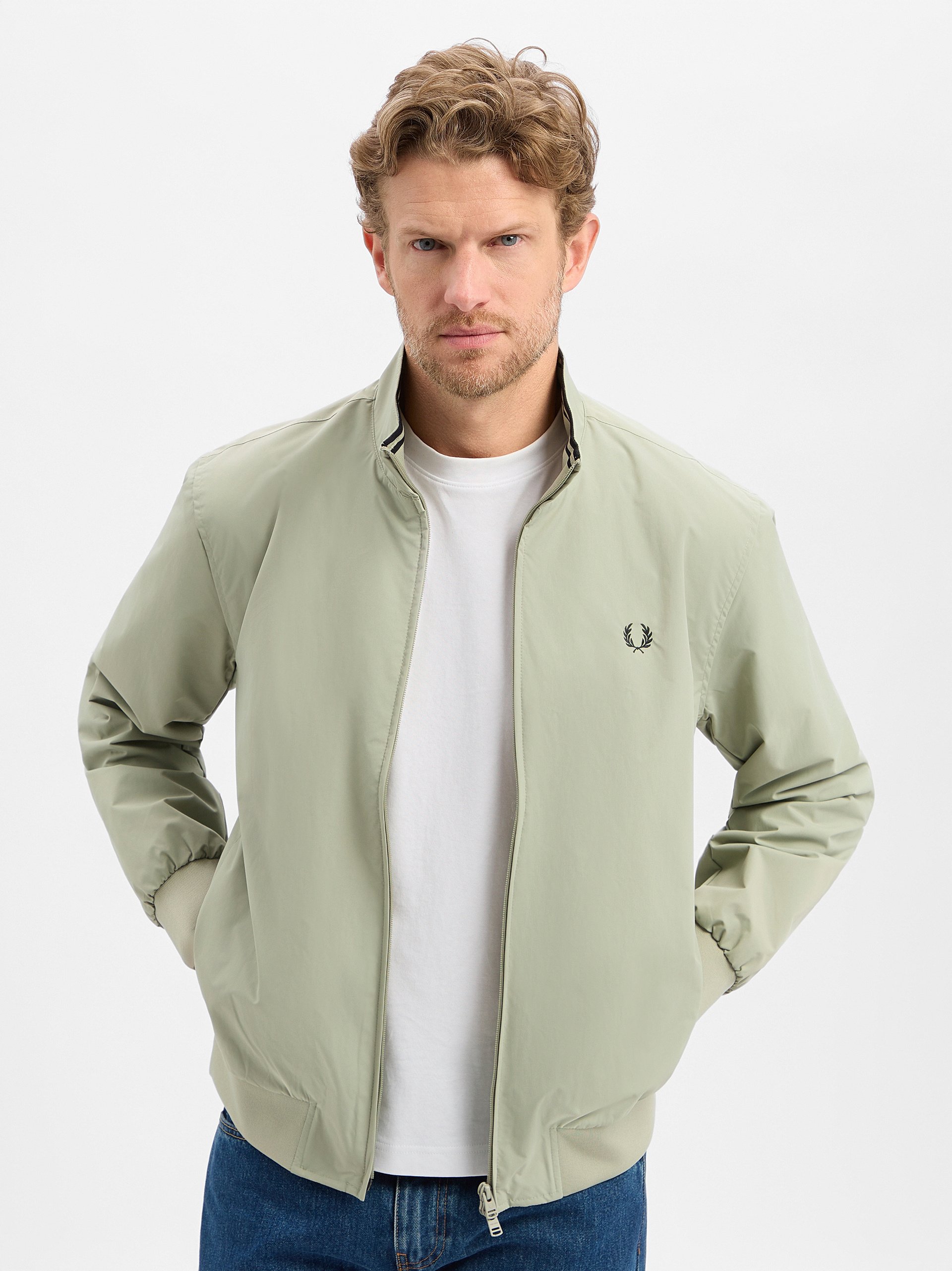 Fred Perry Kurtka Mężczyźni Sztuczne włókno zielony