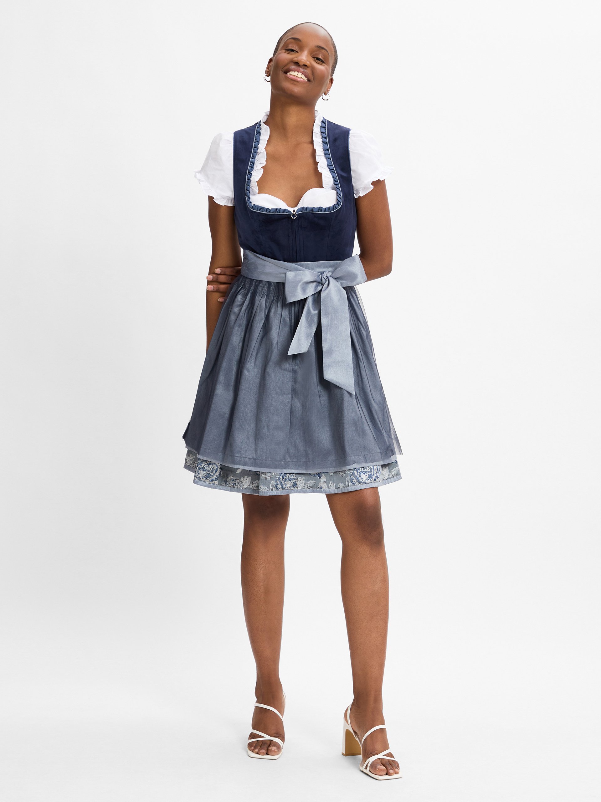 Krüger Dirndl sukienka na co dzień Kobiety Sztuczne włókno niebieski