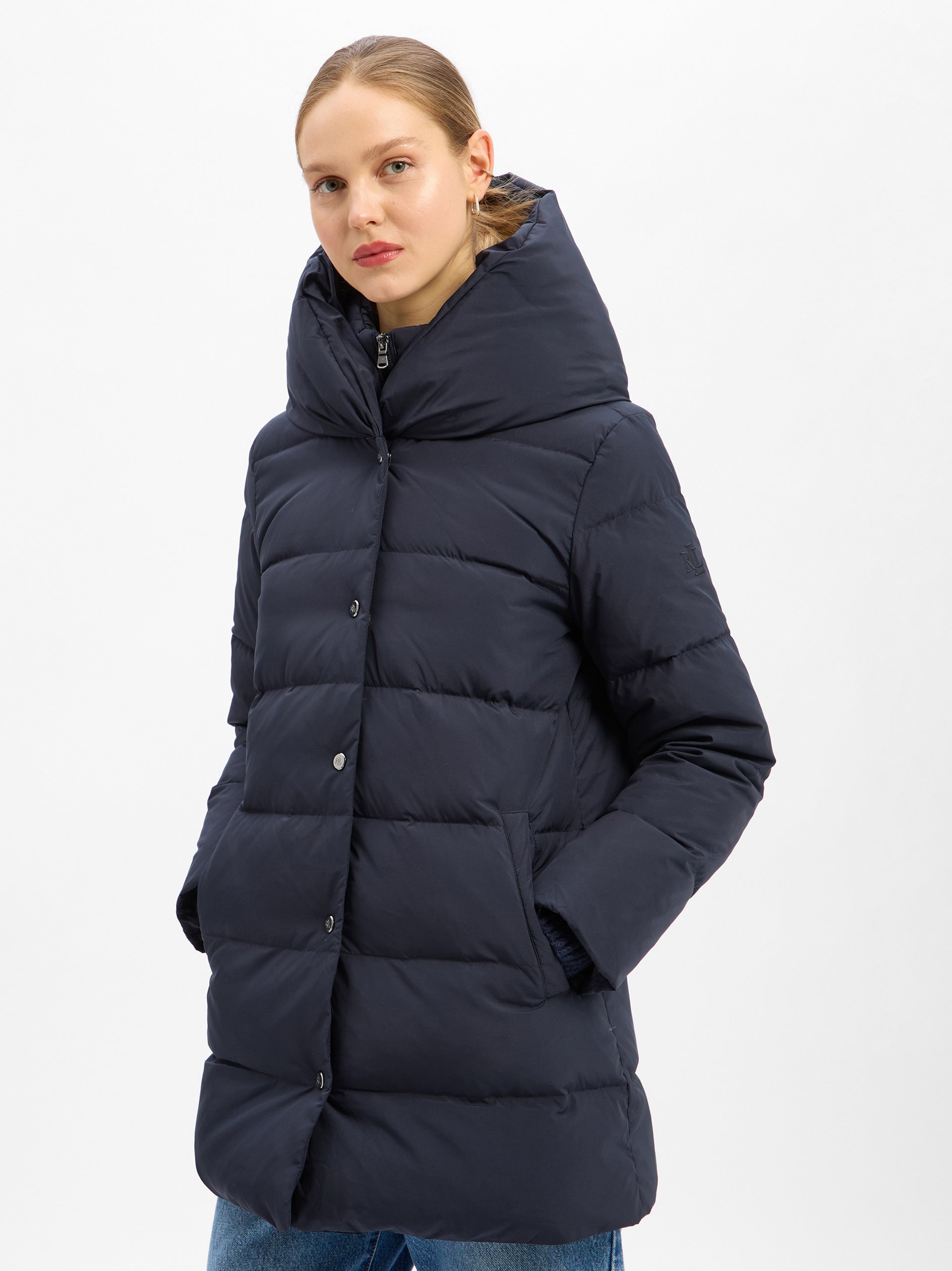 Lauren Ralph Lauren płaszcz puchowy Kobiety Puch niebieski