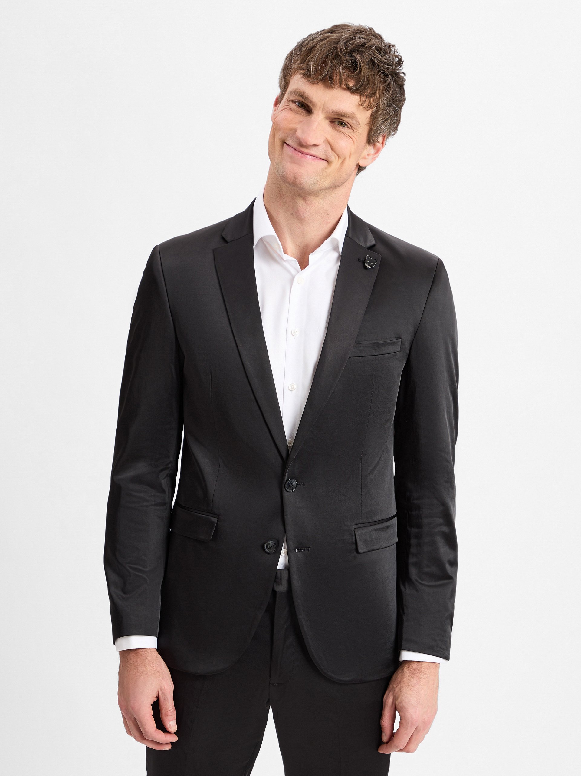Finshley & Harding London kurtka modułowa Mężczyźni Slim Fit Sztuczne włókno czarny