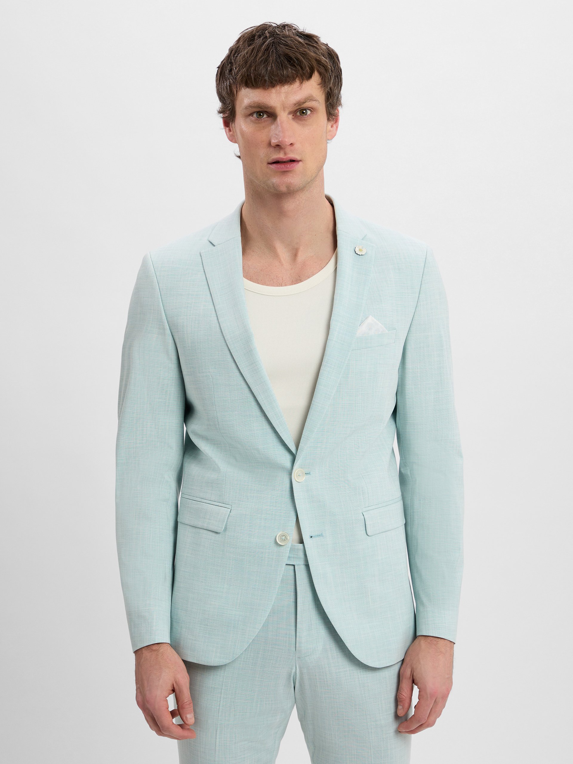 Finshley & Harding London marynarka garniturowa - Brixdon Mężczyźni Slim Fit zielony