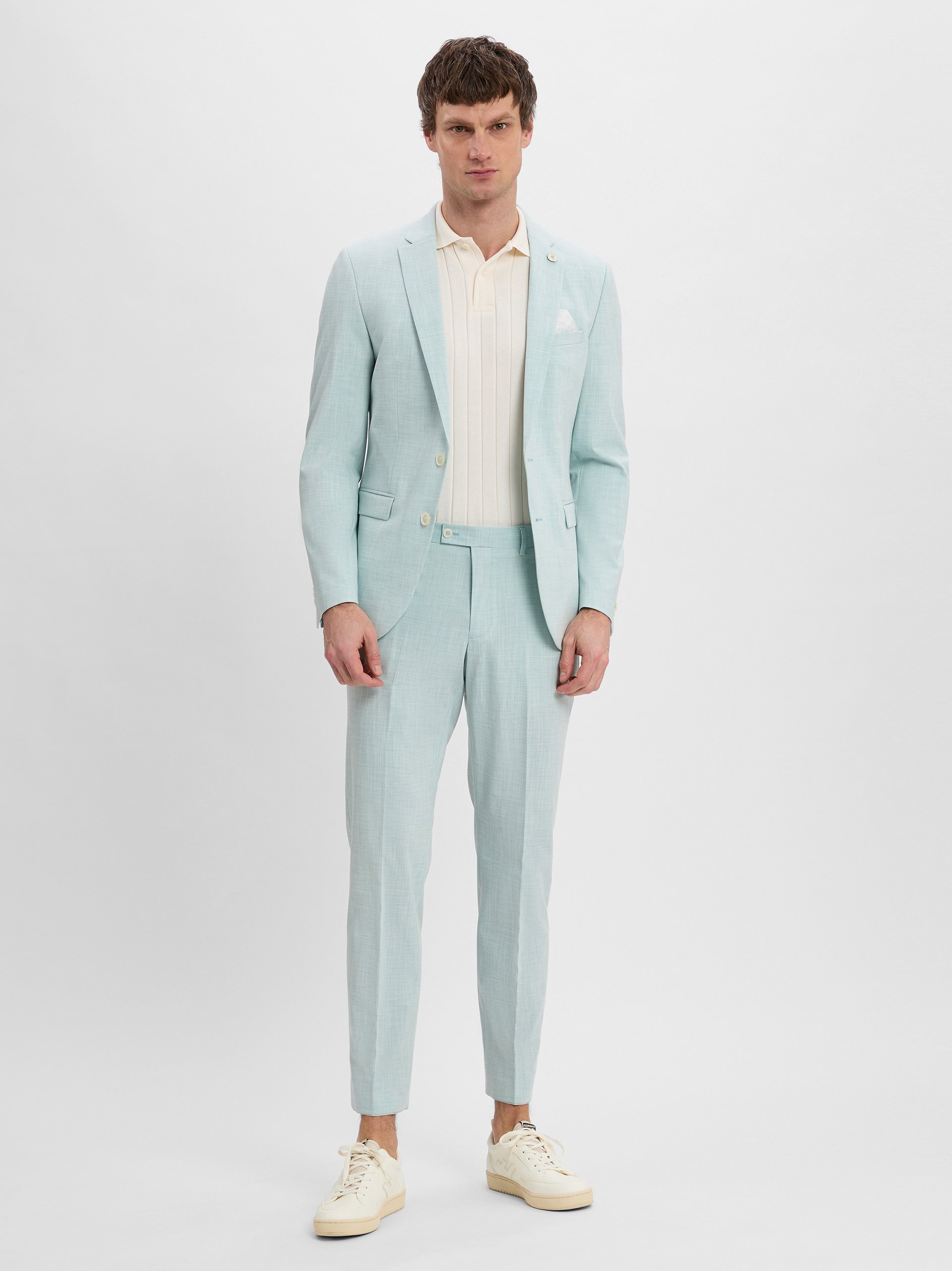 Finshley & Harding London garnitur slim fit - Brixdon-Hoxdon Mężczyźni Slim Fit zielony