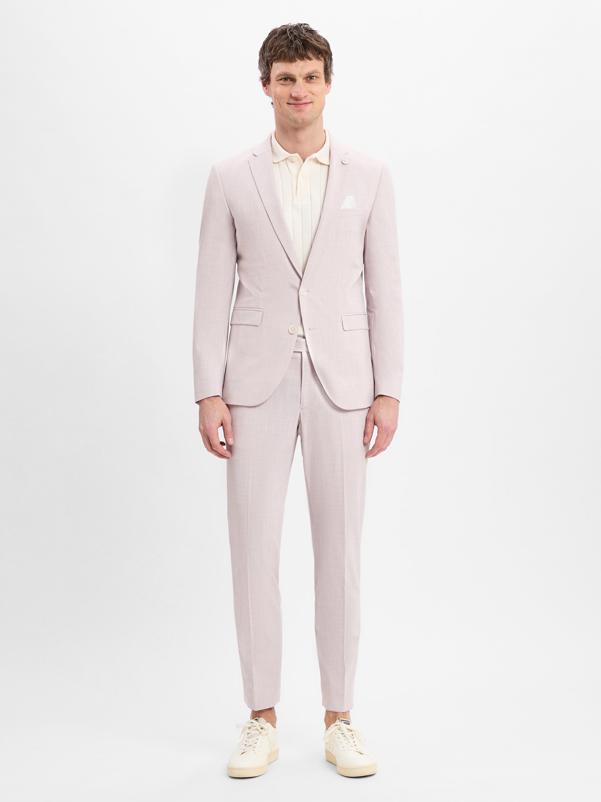 Finshley & Harding London garnitur slim fit - Brixdon-Hoxdon Mężczyźni Slim Fit różowy