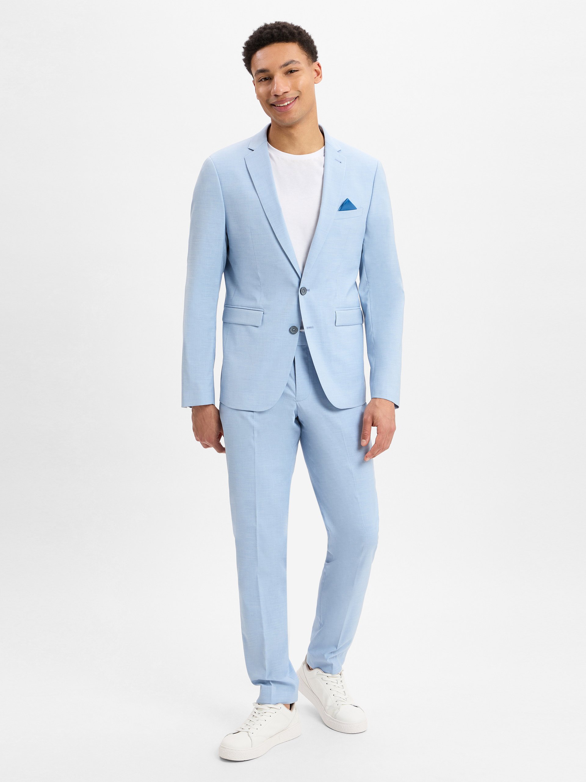 Finshley & Harding Garnitur - Oakland - Kalifornia Mężczyźni Slim Fit niebieski
