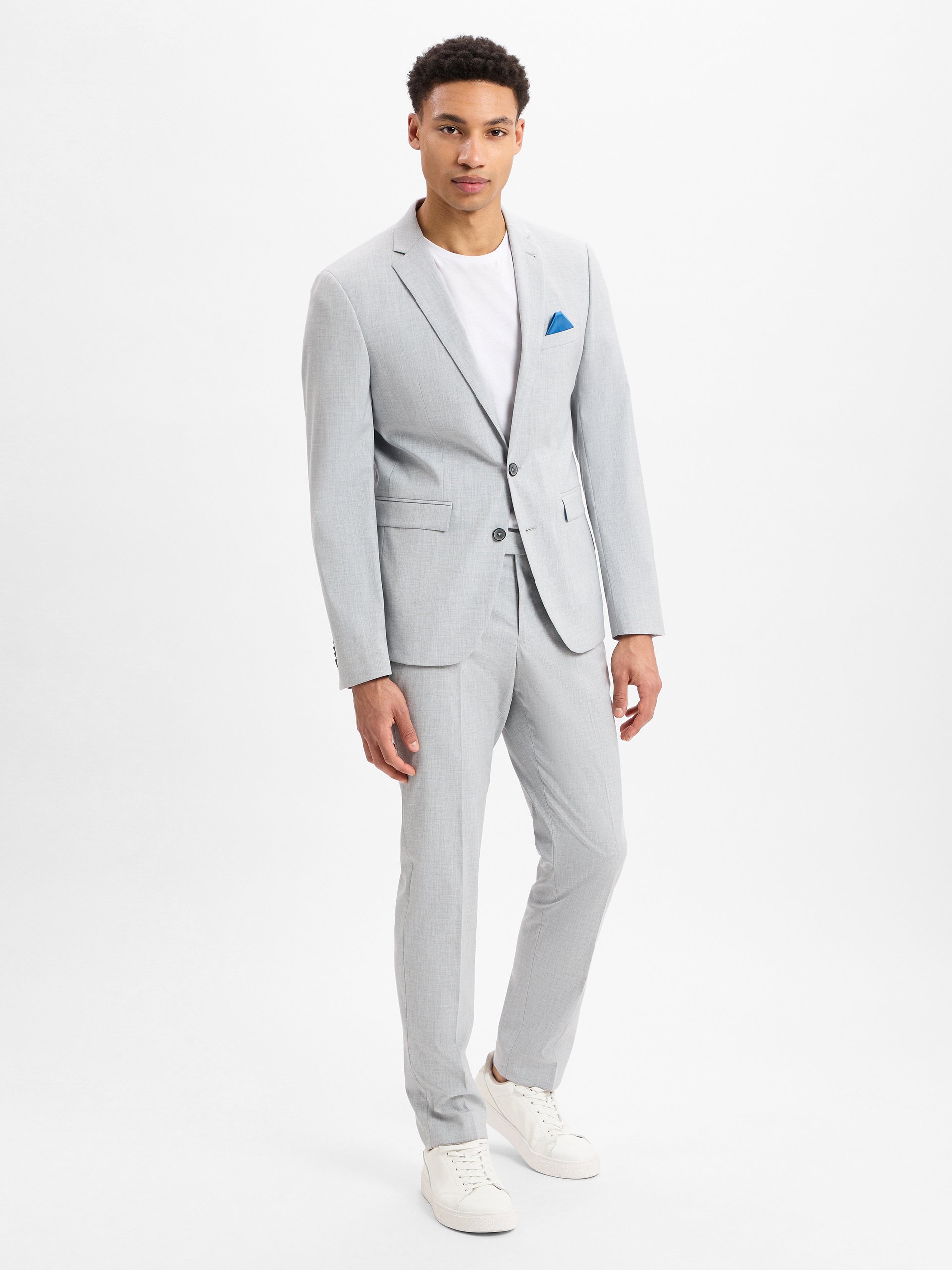 Finshley & Harding Garnitur - Oakland - Kalifornia Mężczyźni Slim Fit szary