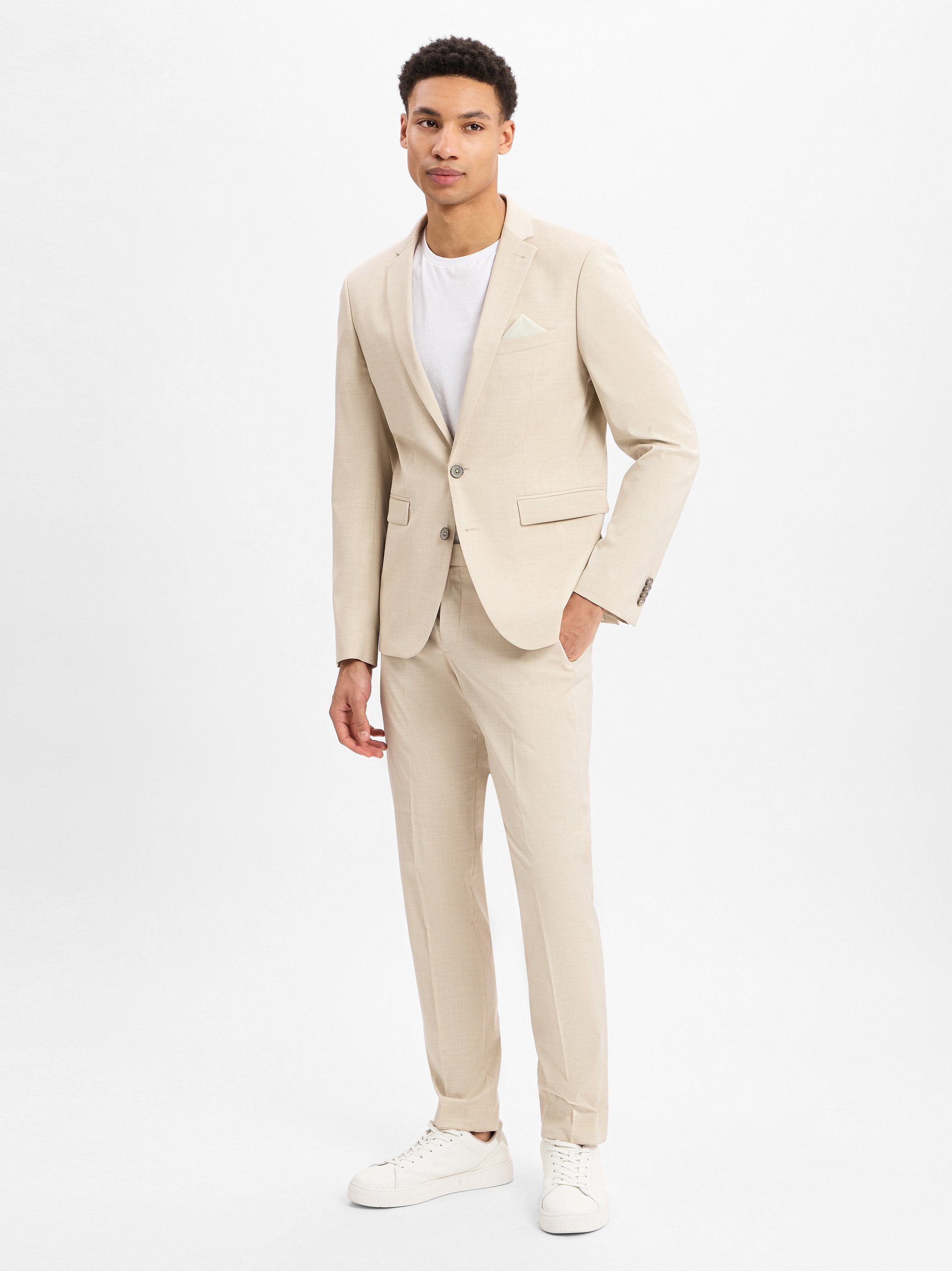 Finshley & Harding Garnitur - Oakland - Kalifornia Mężczyźni Slim Fit beżowy