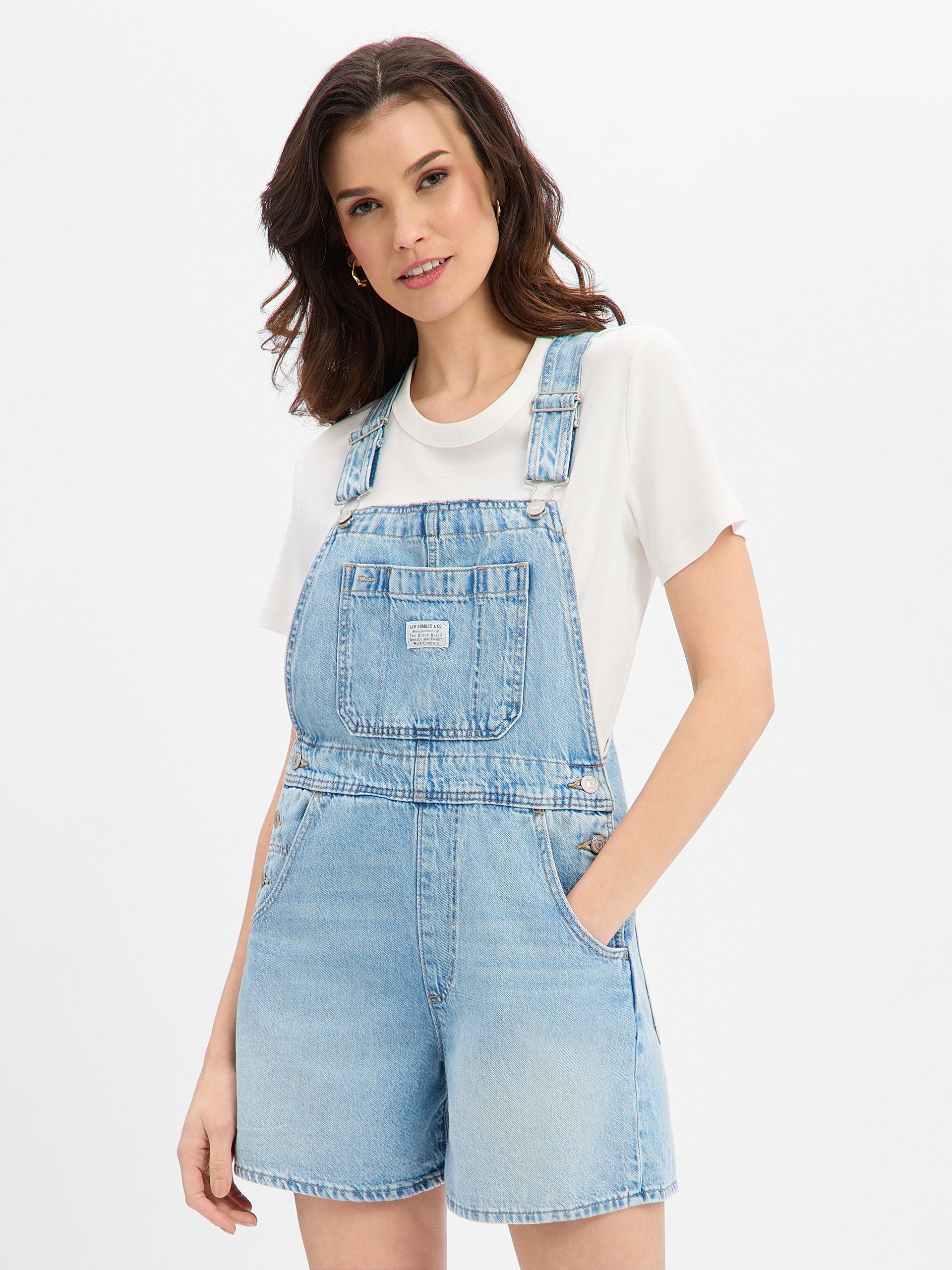 Levi's Spodnie ogrodniczki Kobiety Bawełna niebieski