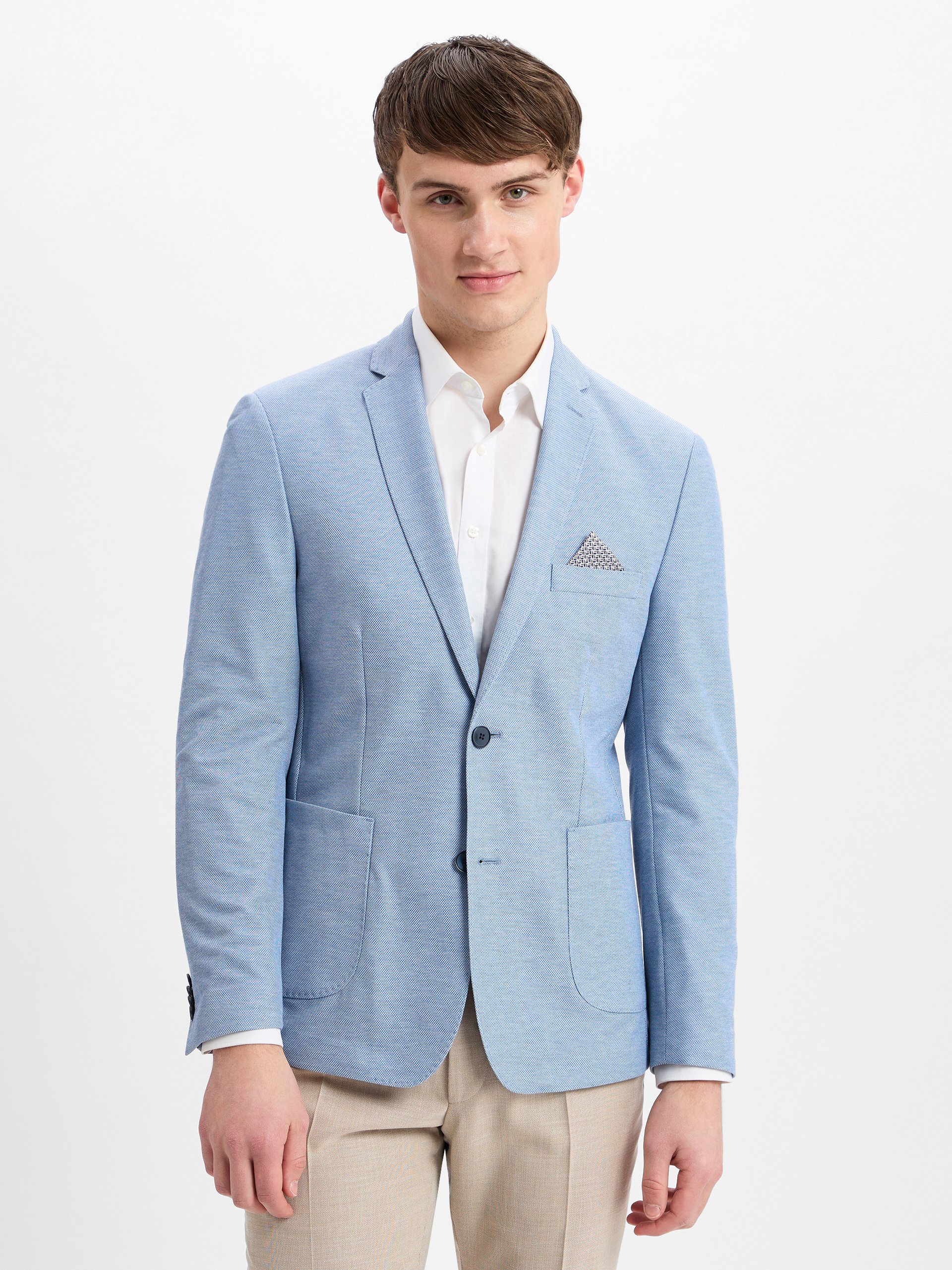 Finshley & Harding kurtka casualowa - Maarten Mężczyźni Modern Fit niebieski