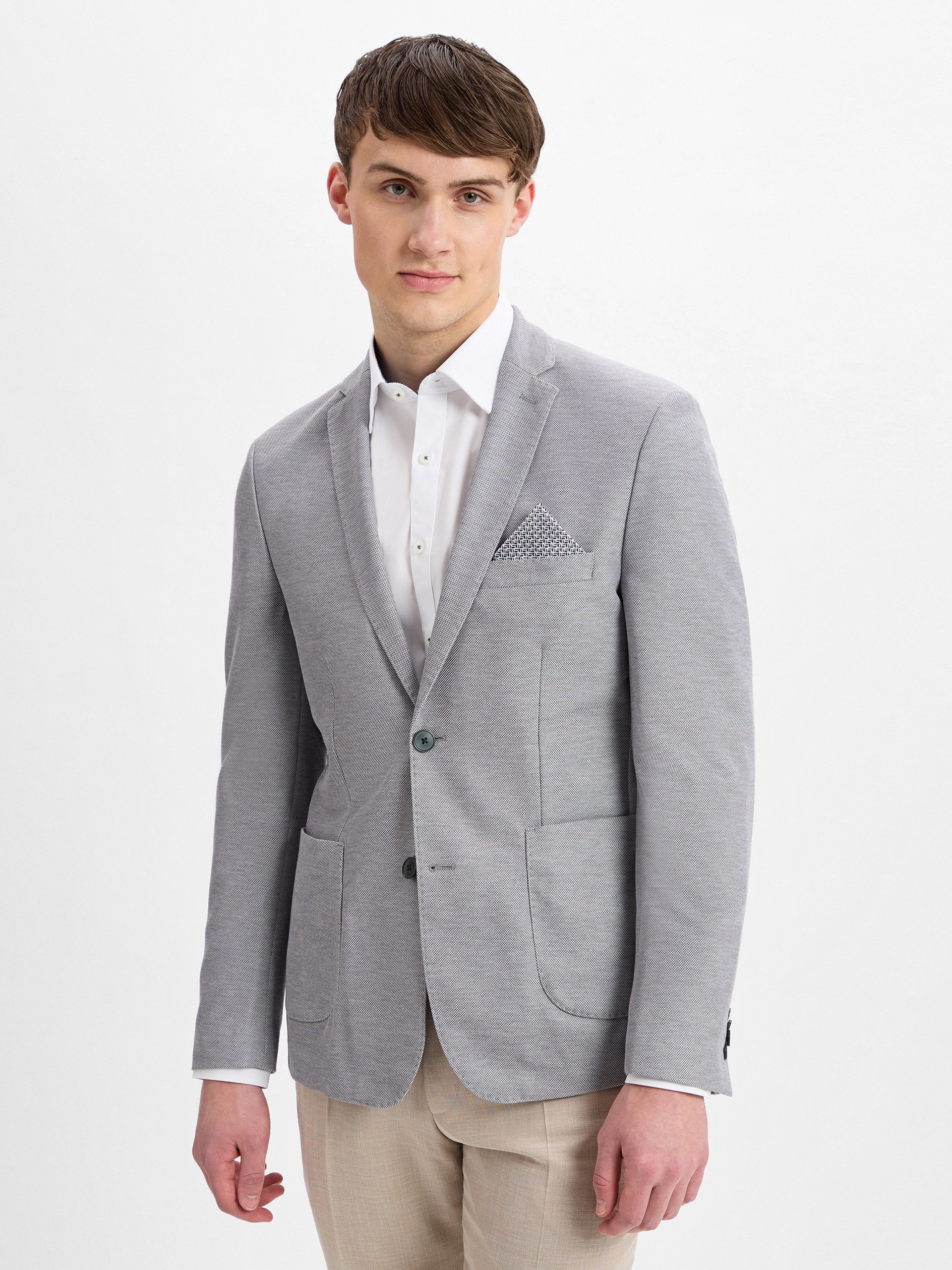 Finshley & Harding kurtka casualowa - Maarten Mężczyźni Modern Fit szary