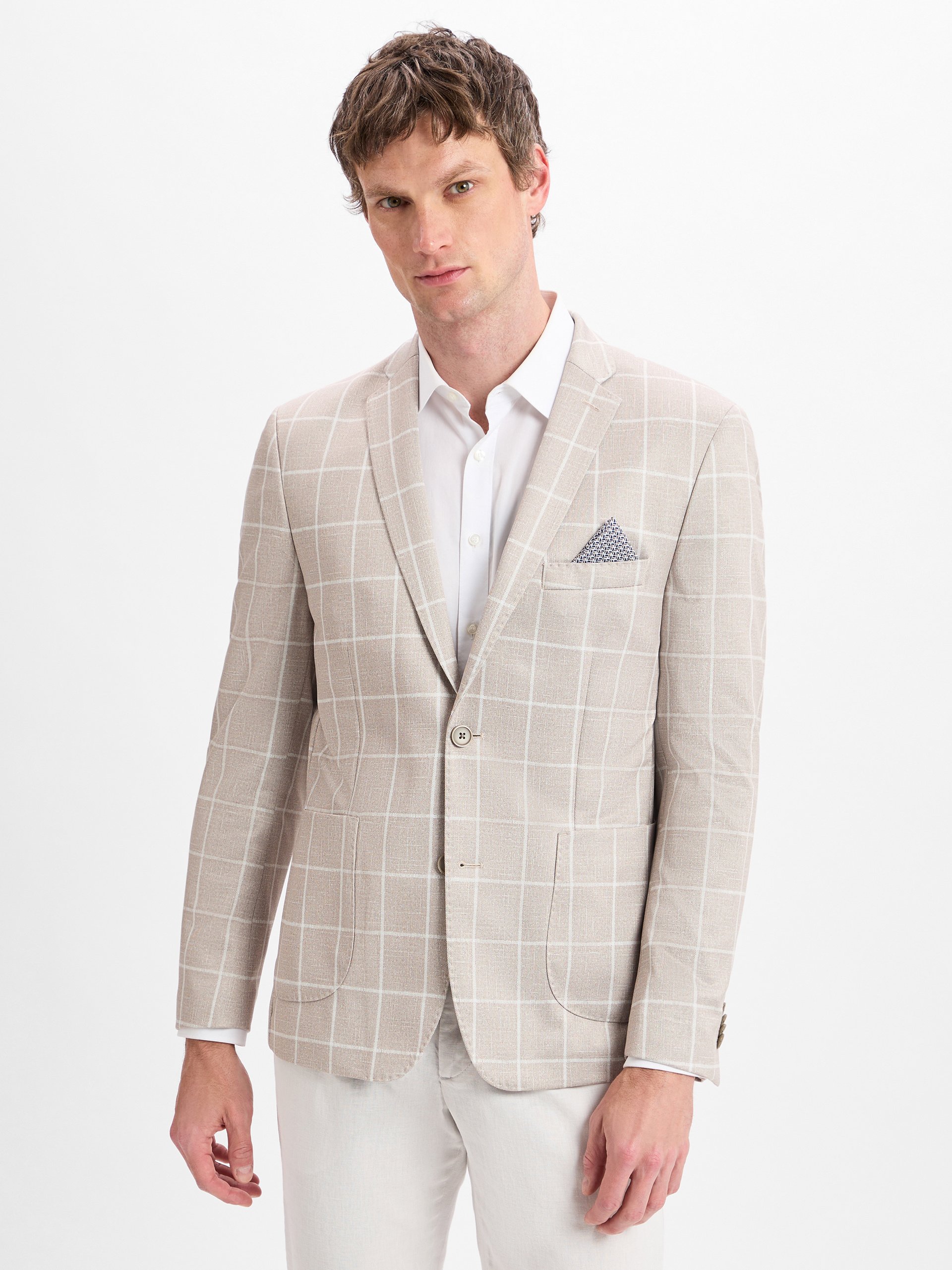 Finshley & Harding Kurtka z zawartością wiskozy - Maarten - Maarten Mężczyźni Modern Fit beżowy