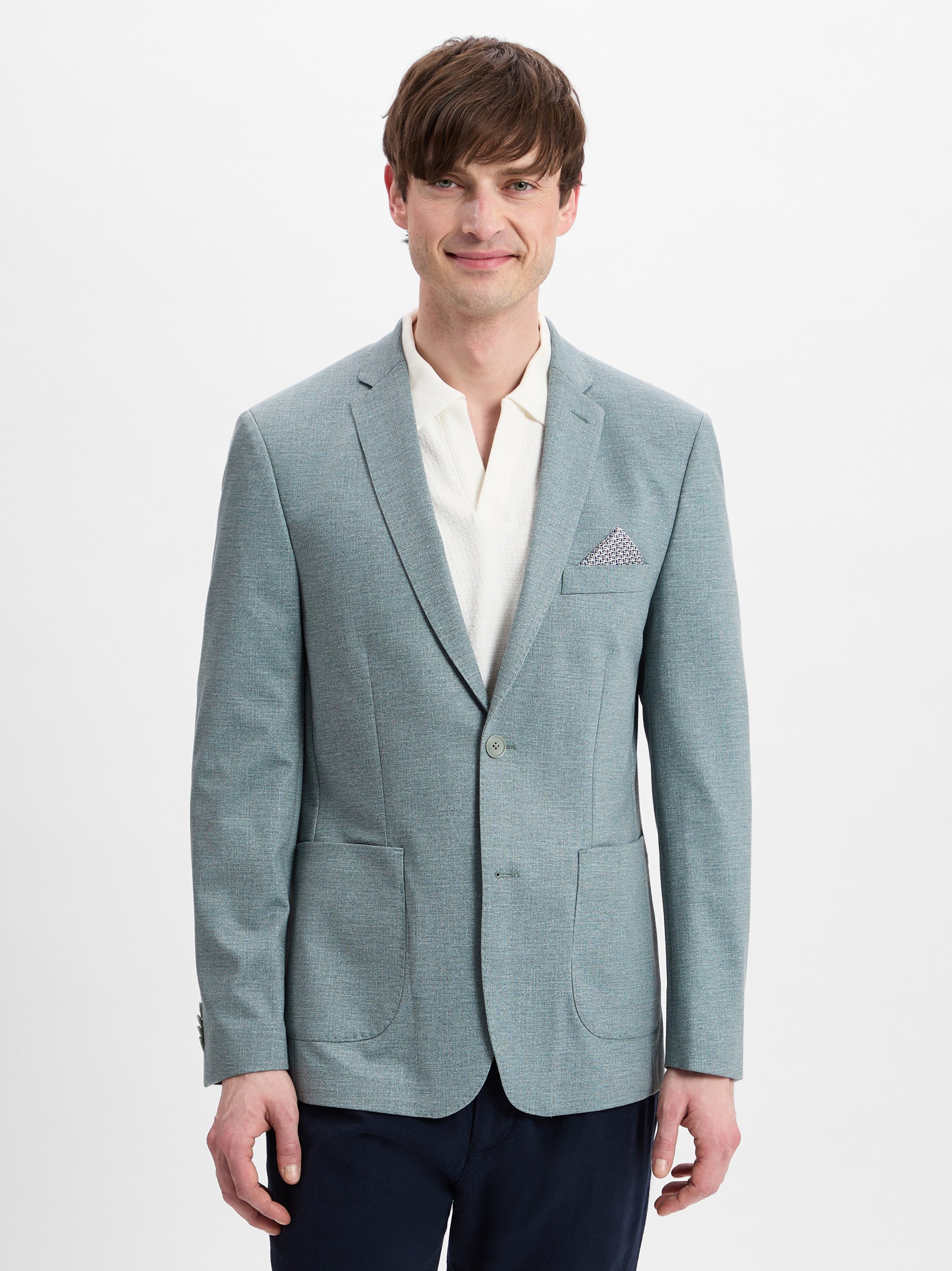 Finshley & Harding Kurtka Mężczyźni Modern Fit Sztuczne włókno zielony