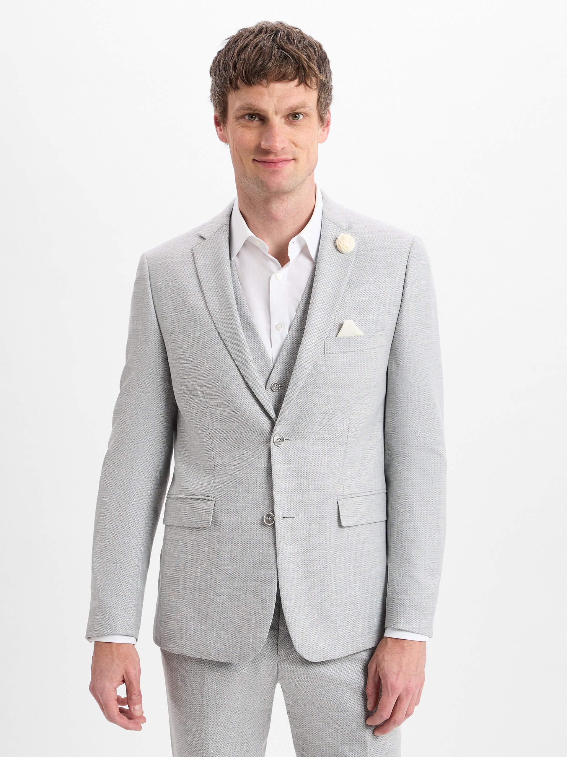 Finshley & Harding kurtka modułowa - Steven Mężczyźni Modern Fit wiskoza szary