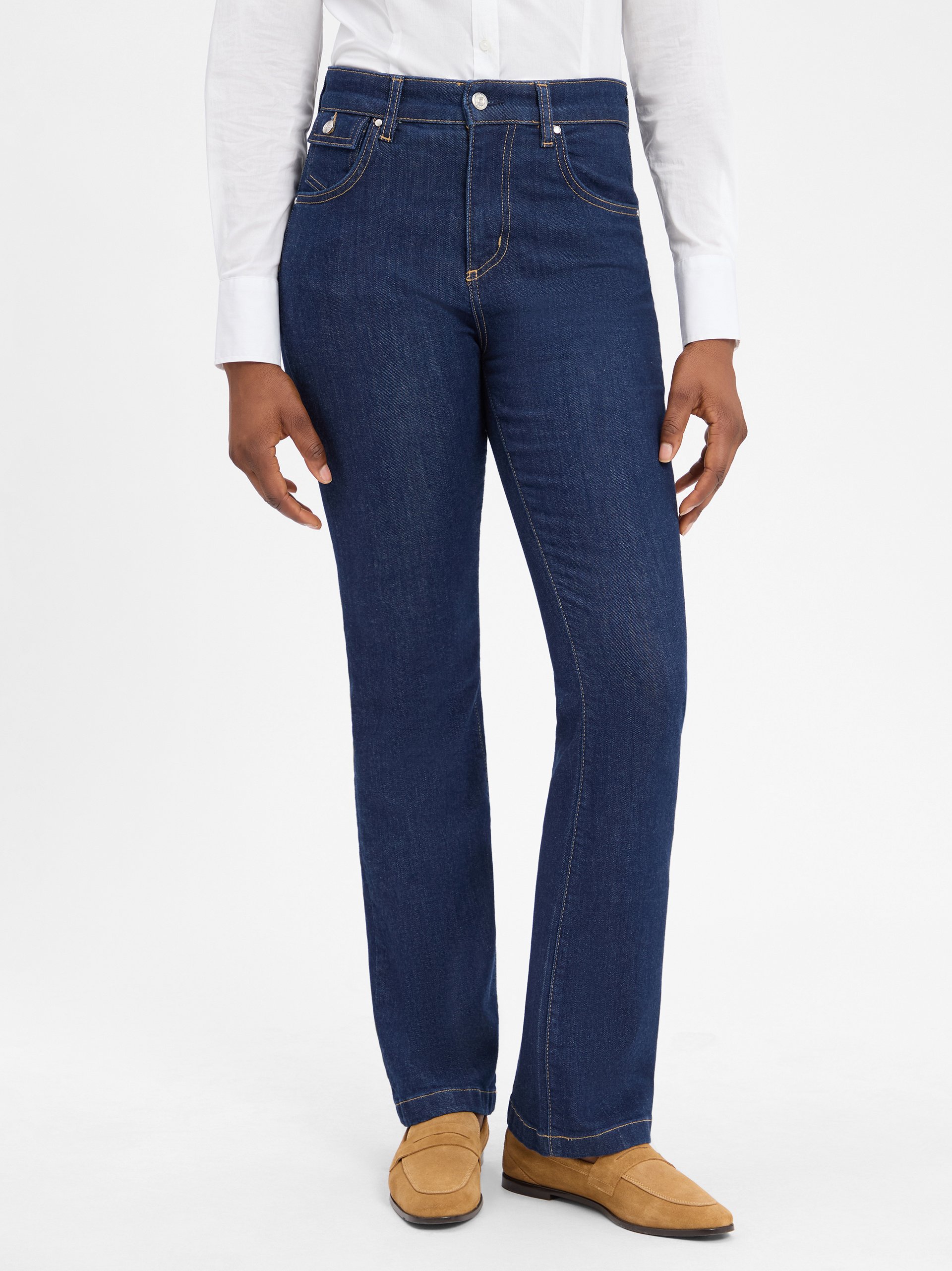BOSS Dżinsy bootcut - Lyris Kobiety Bawełna niebieski, 27-32