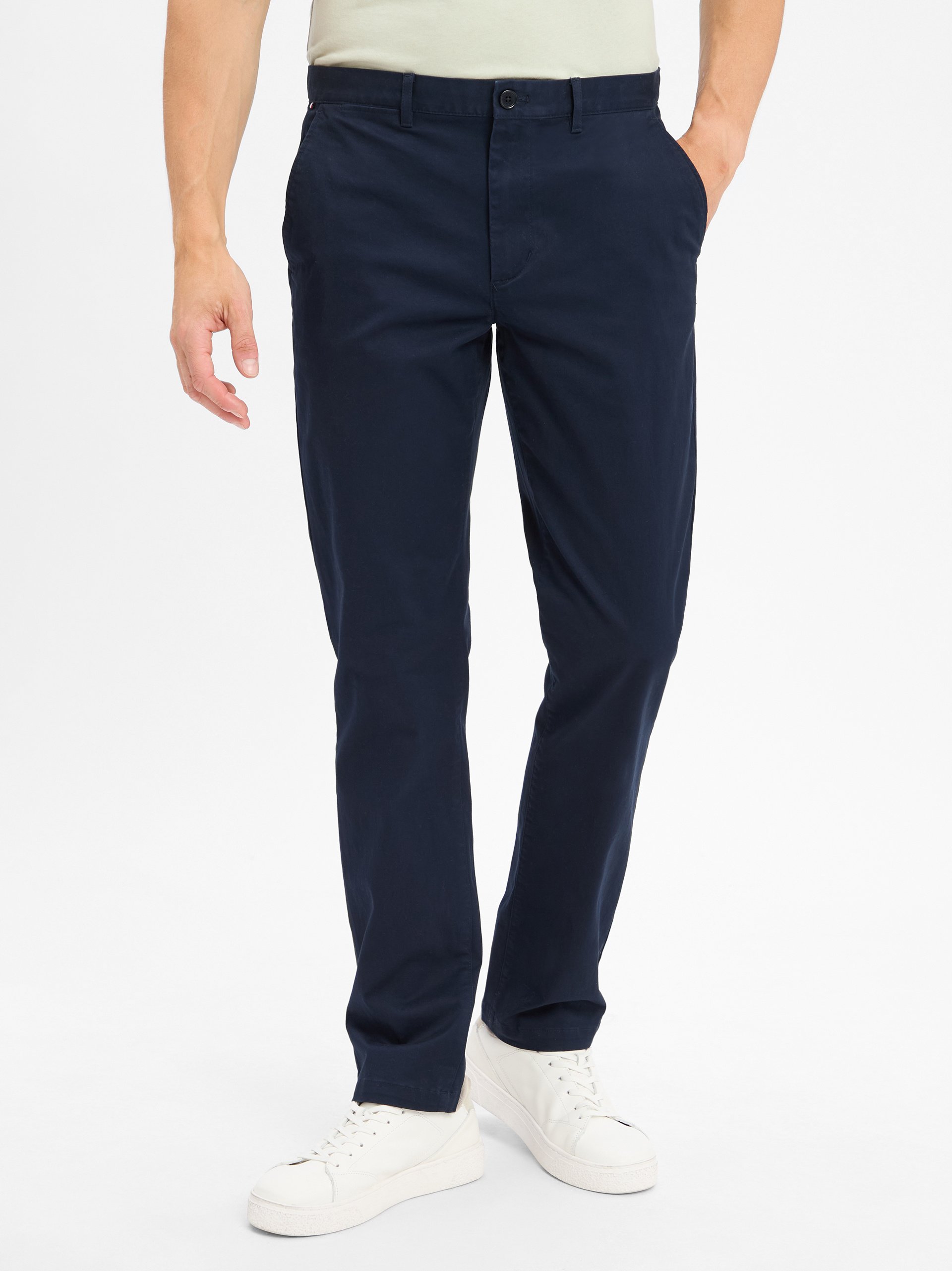 Tommy Hilfiger spodnie chino - Denton Mężczyźni Bawełna niebieski, 33-34