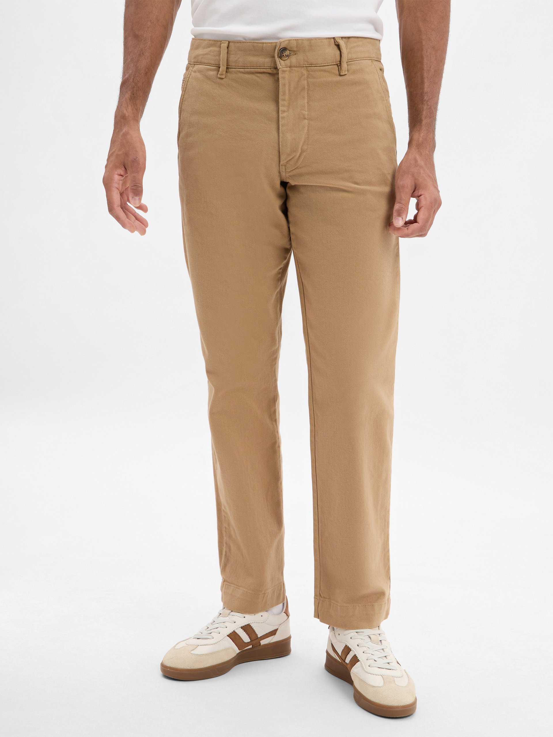 Selected spodnie chino - SHL196-Straight Harry Mężczyźni Bawełna beżowy, 31-34