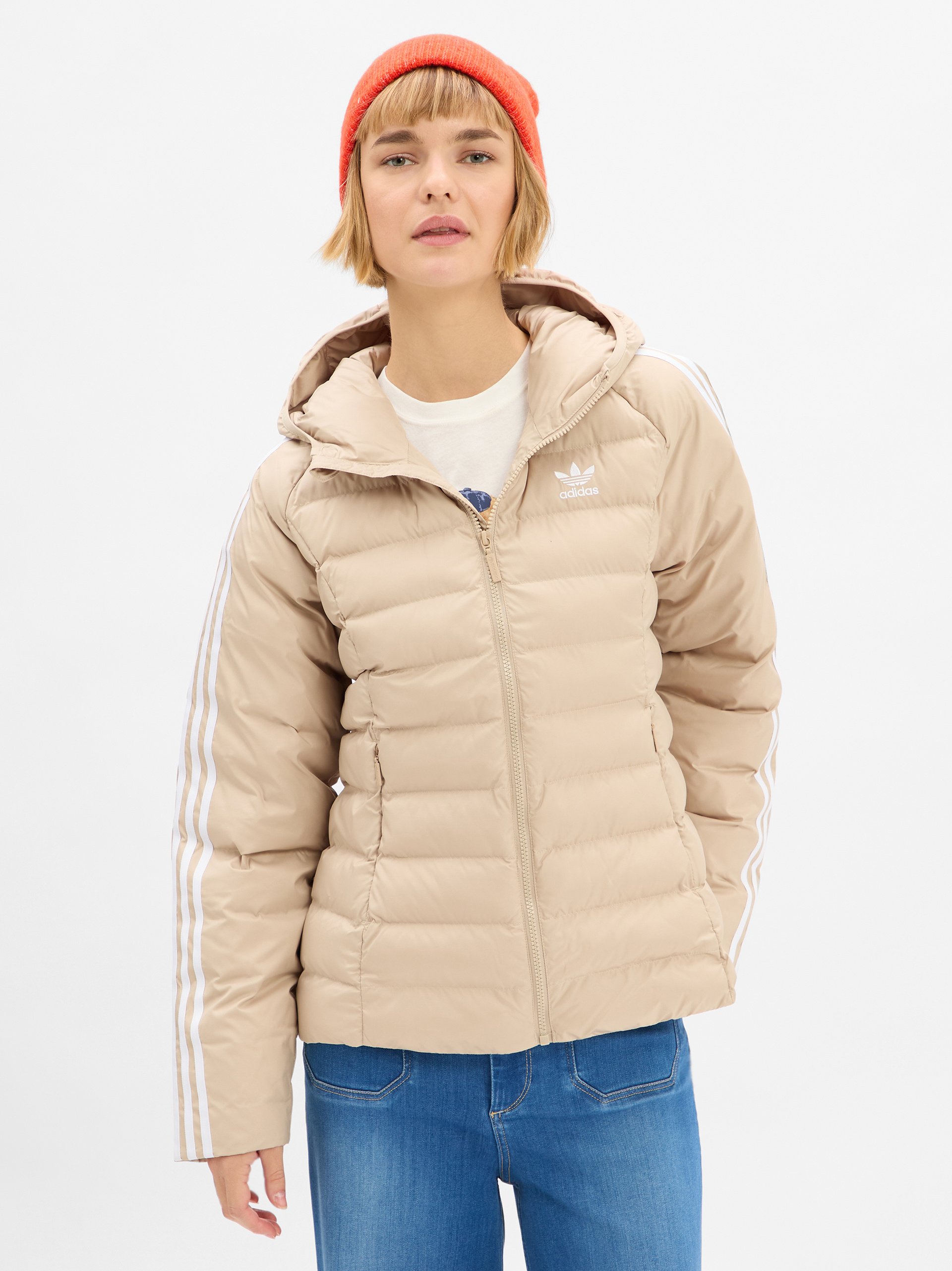 adidas Originals kurtka pikowana - Slim Kobiety beżowy