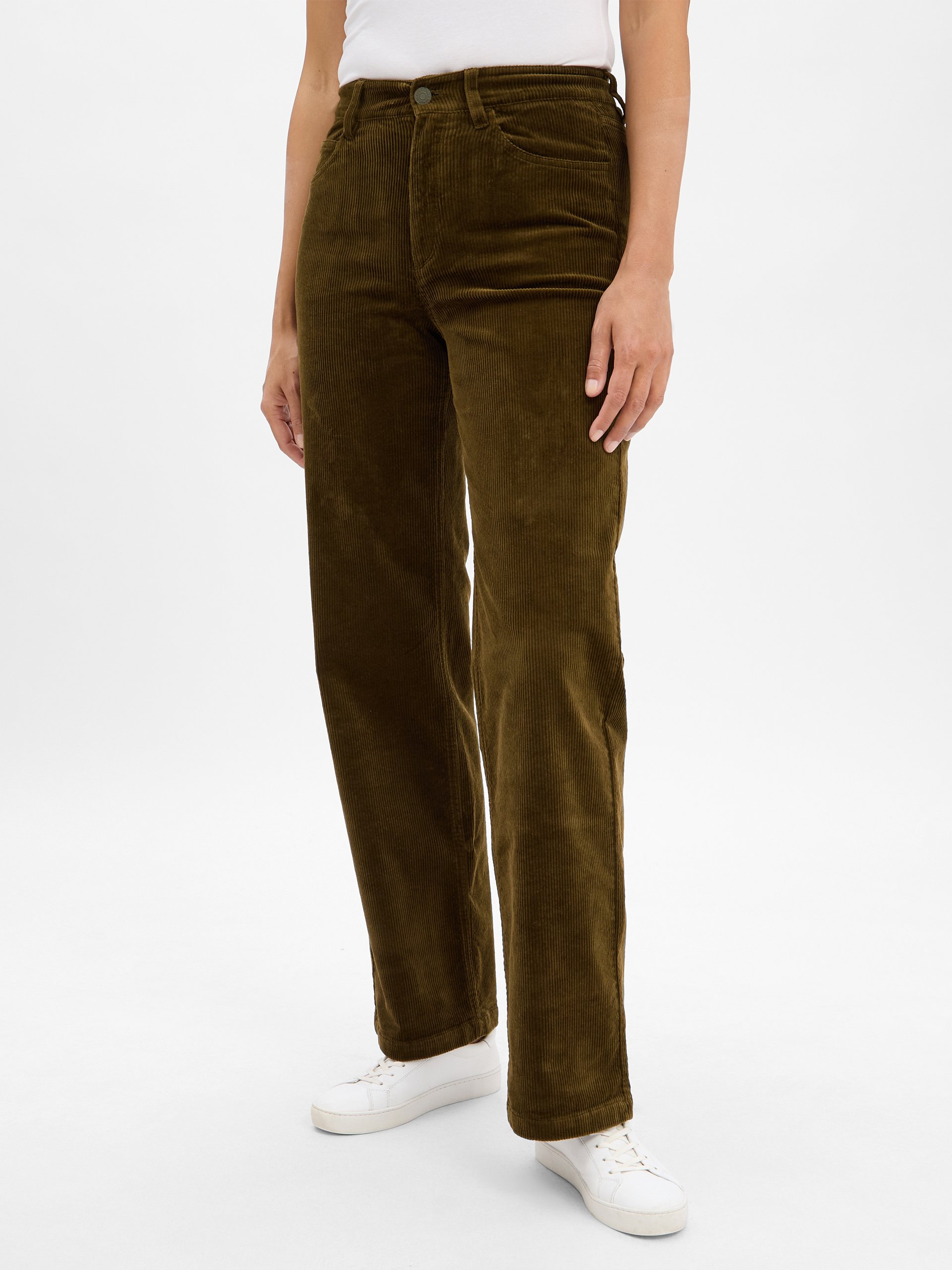Marc O'Polo Denim spodnie sztruksowe Kobiety Bawełna zielony, 30-32