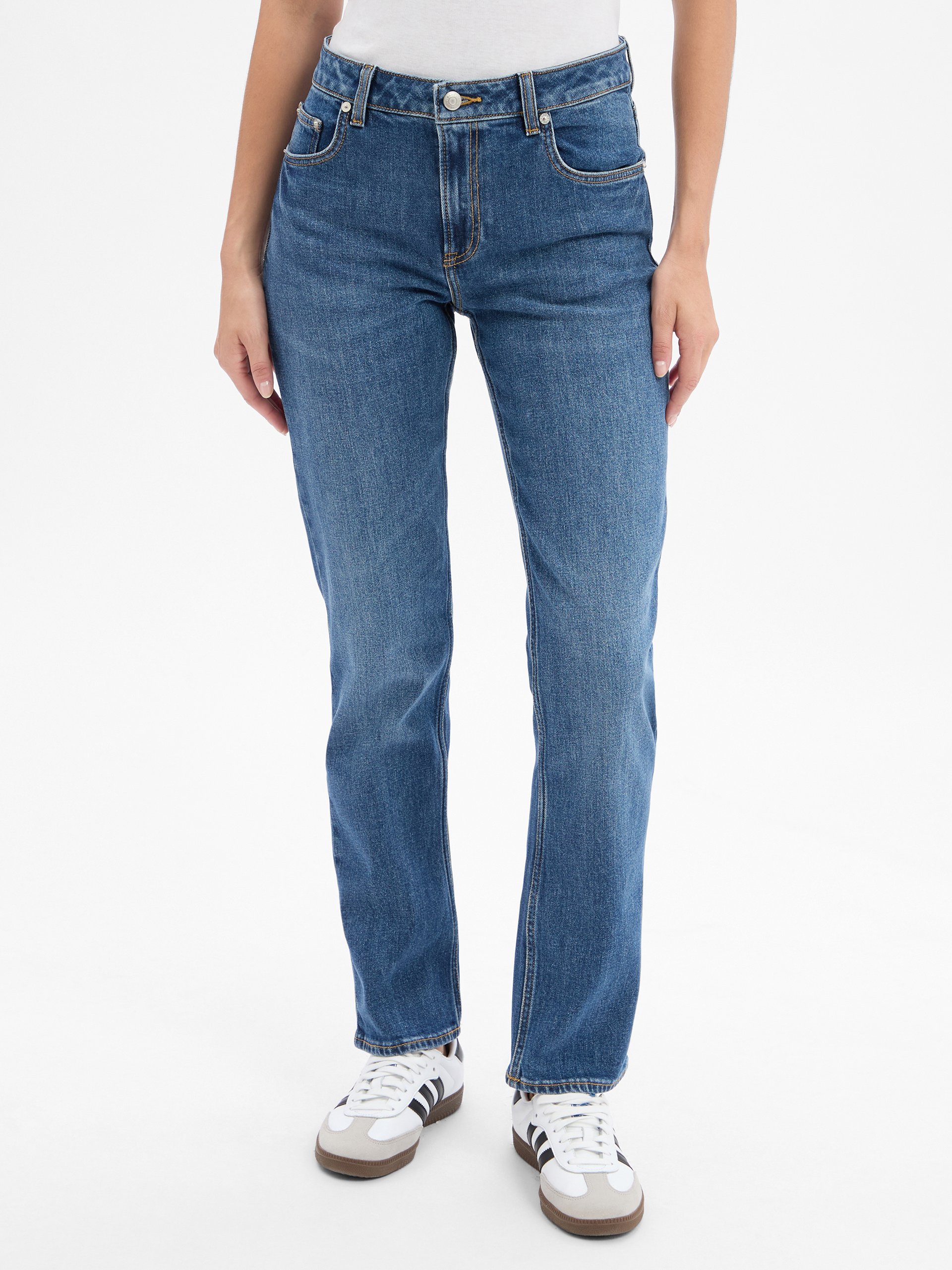 Gant Dżinsy - Mid Blue Broken Kobiety Bawełna niebieski, 30-32