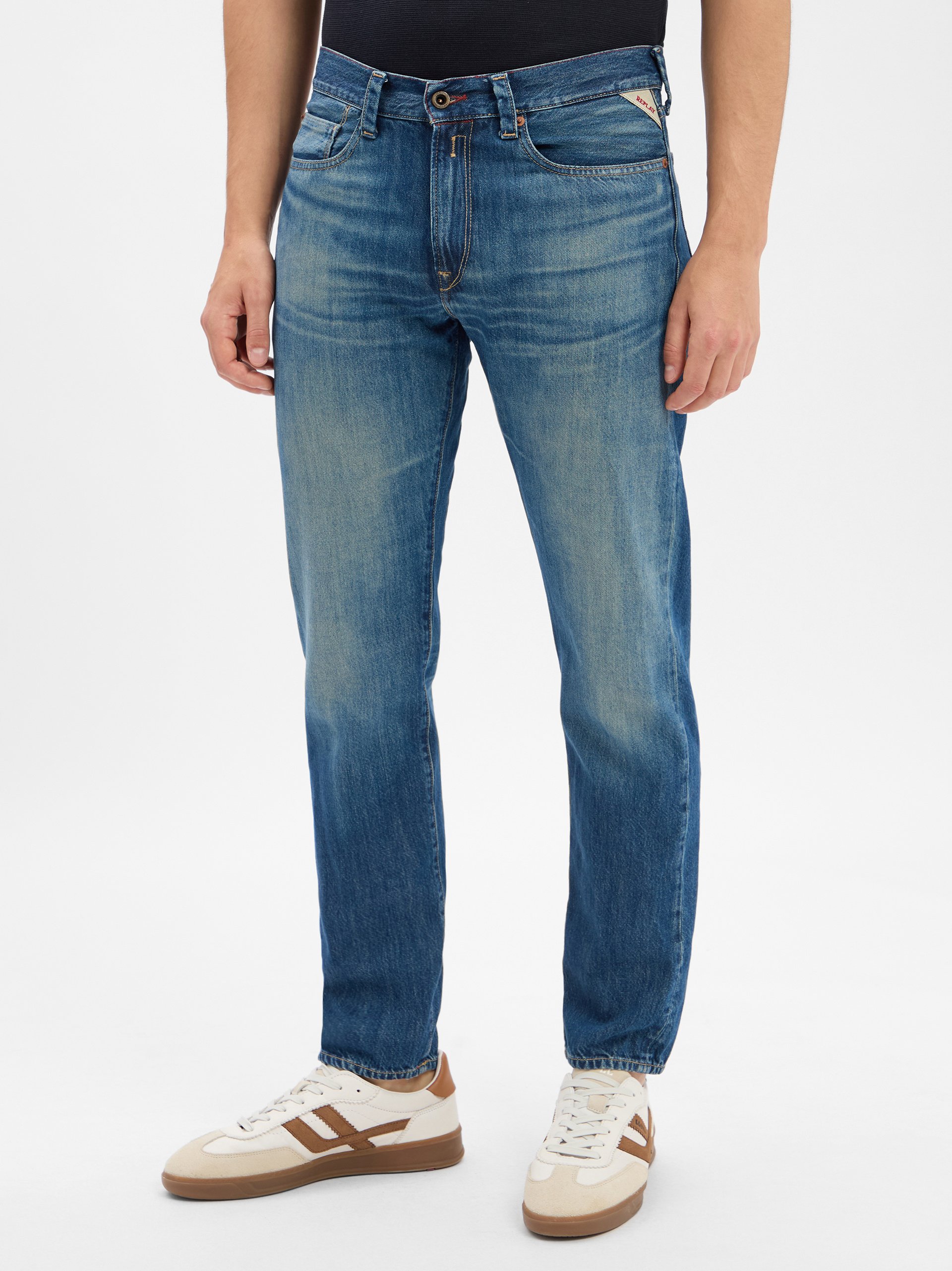 Replay Dżinsy slim fit - Neaal Mężczyźni Bawełna niebieski, 34-34