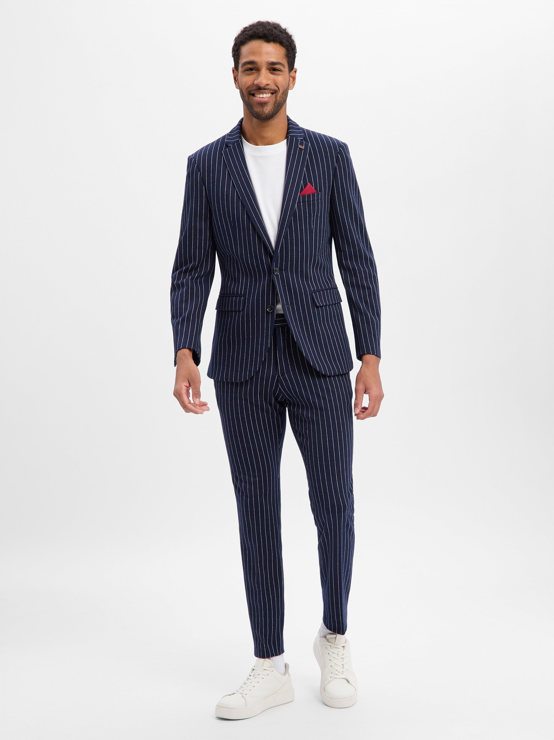 Finshley & Harding London Garnitur - Brixdon/Hoxdon Mężczyźni Slim Fit niebieski