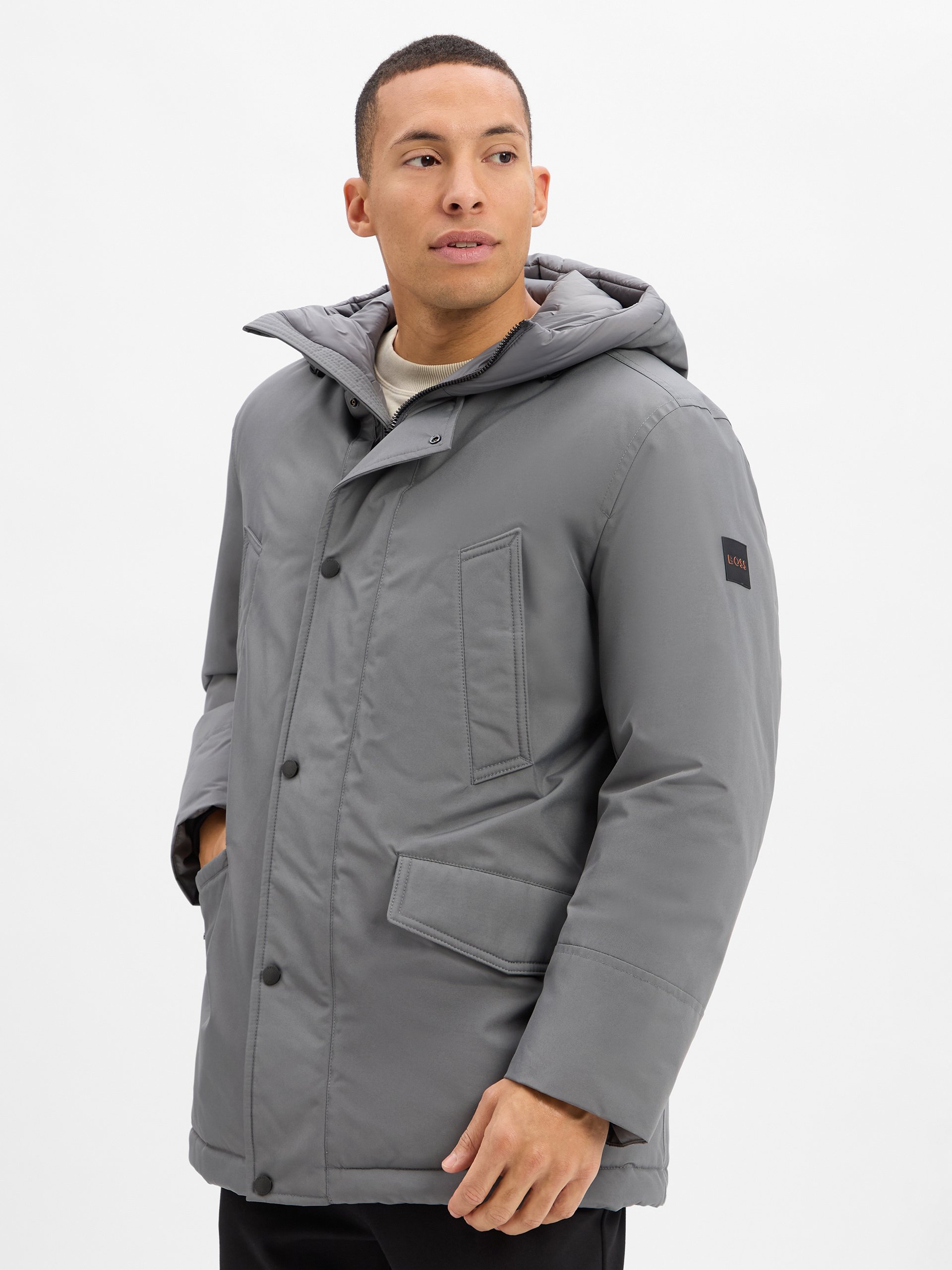 BOSS Orange Parka - Osiass1 Mężczyźni szary