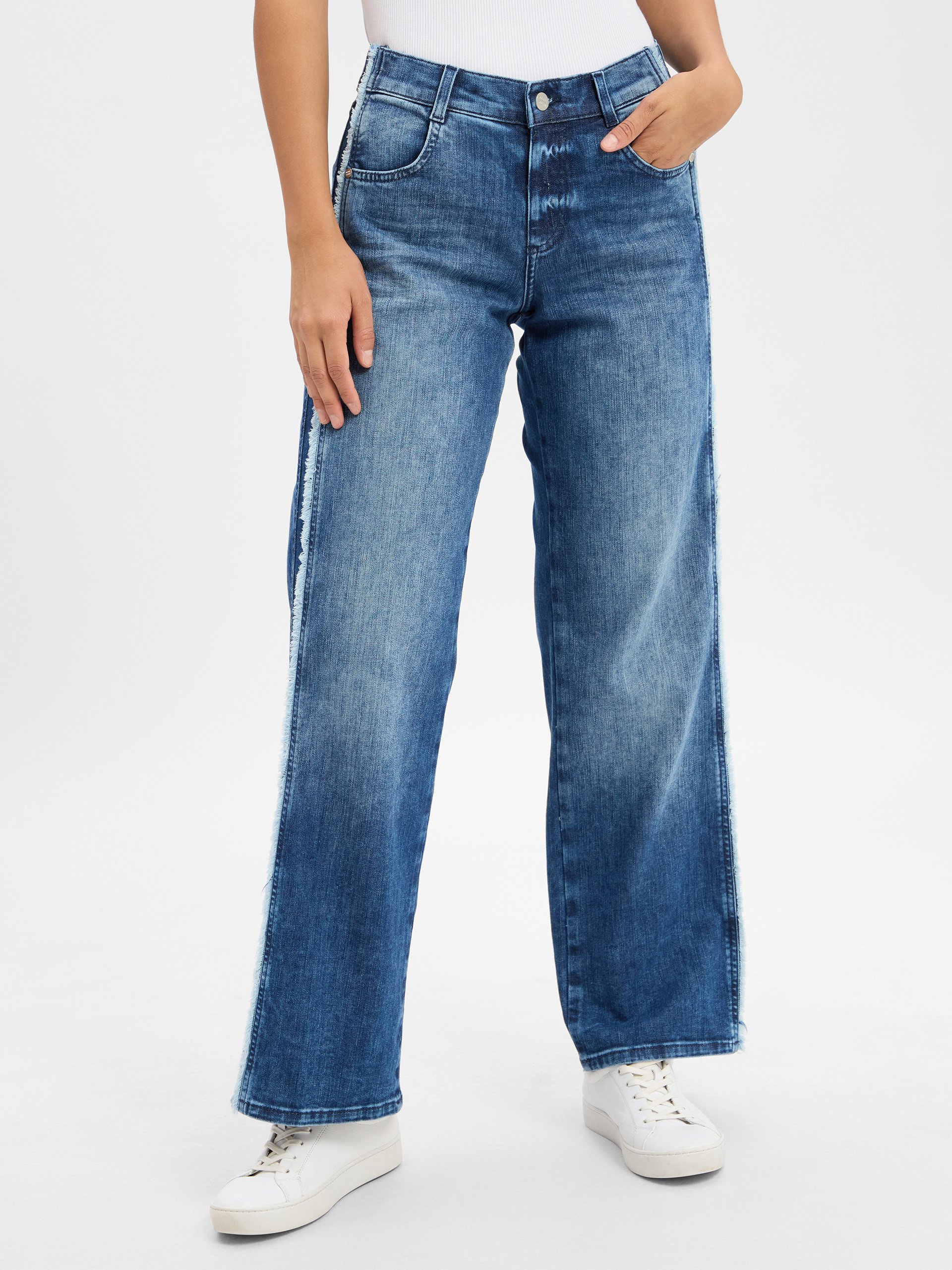 Angels Dżinsy - Liz Seam Fringe Kobiety niebieski, 36-28