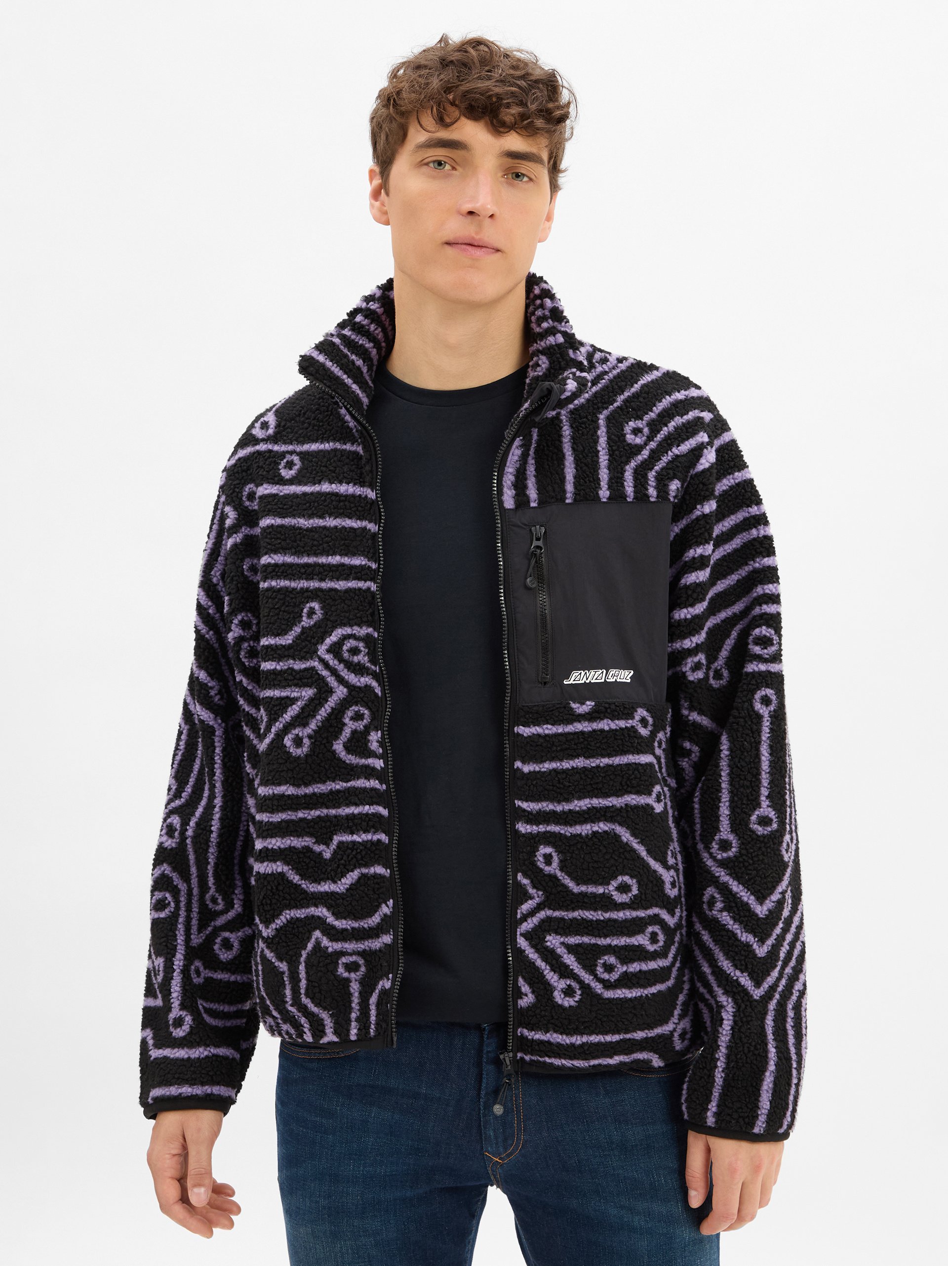 Santa Cruz kurtka polarowa - Freestyle Jacket Mężczyźni lila|czarny