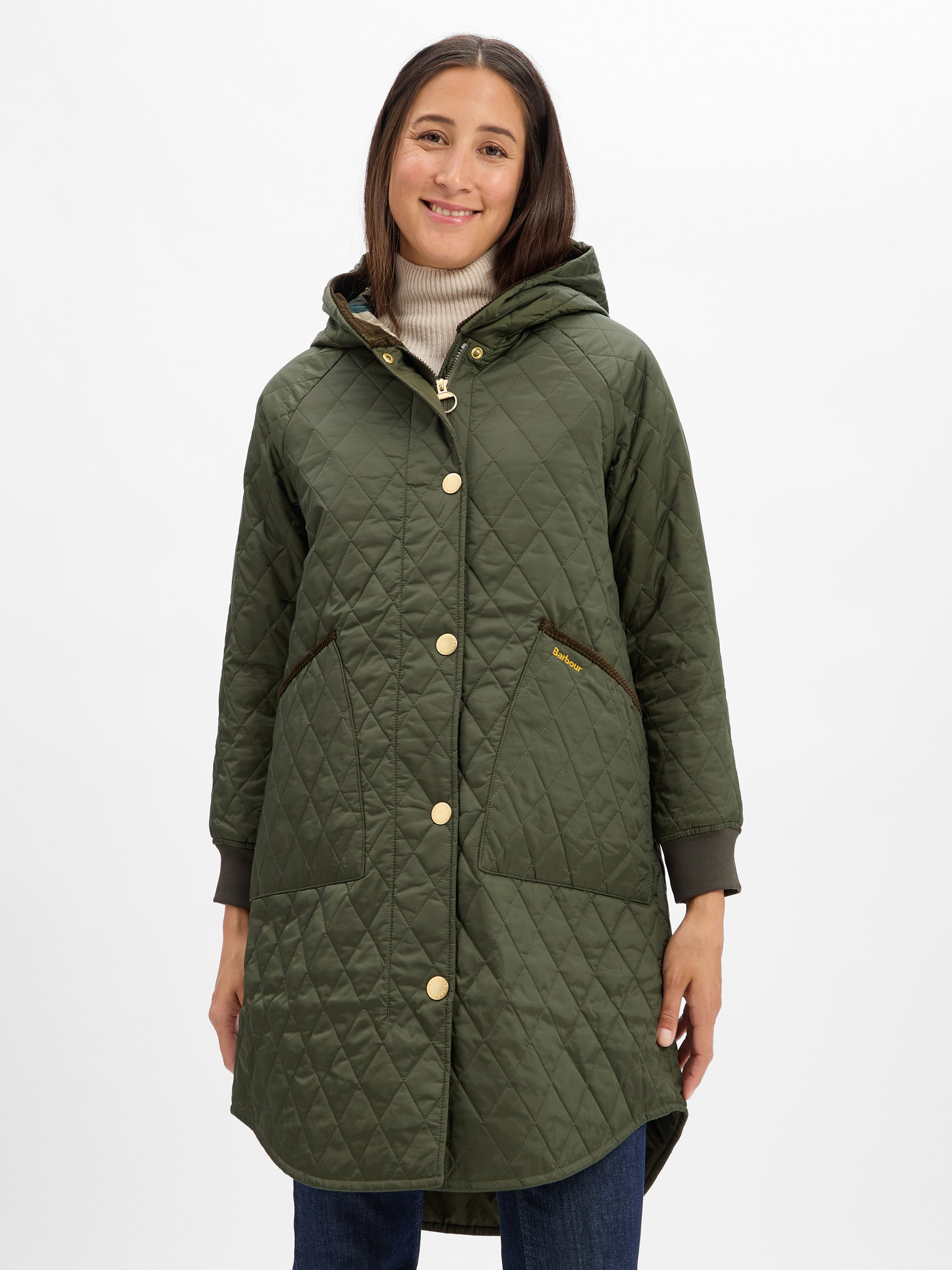 Barbour Pikowany płaszcz - Hilary Kobiety zielony