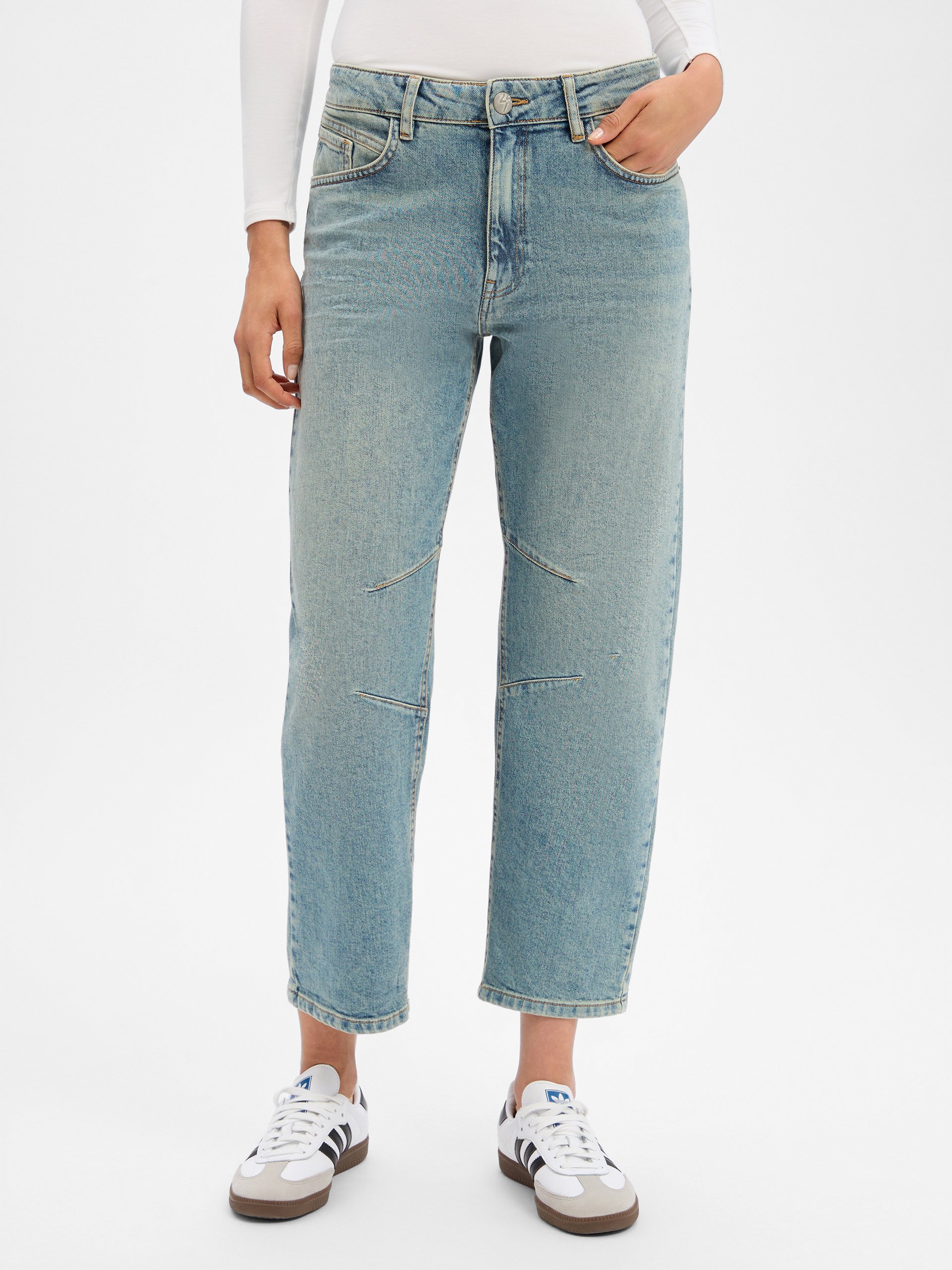 Opus Dżinsy o zwężanym kroju - Lissie Kobiety Bawełna niebieski, 44-26
