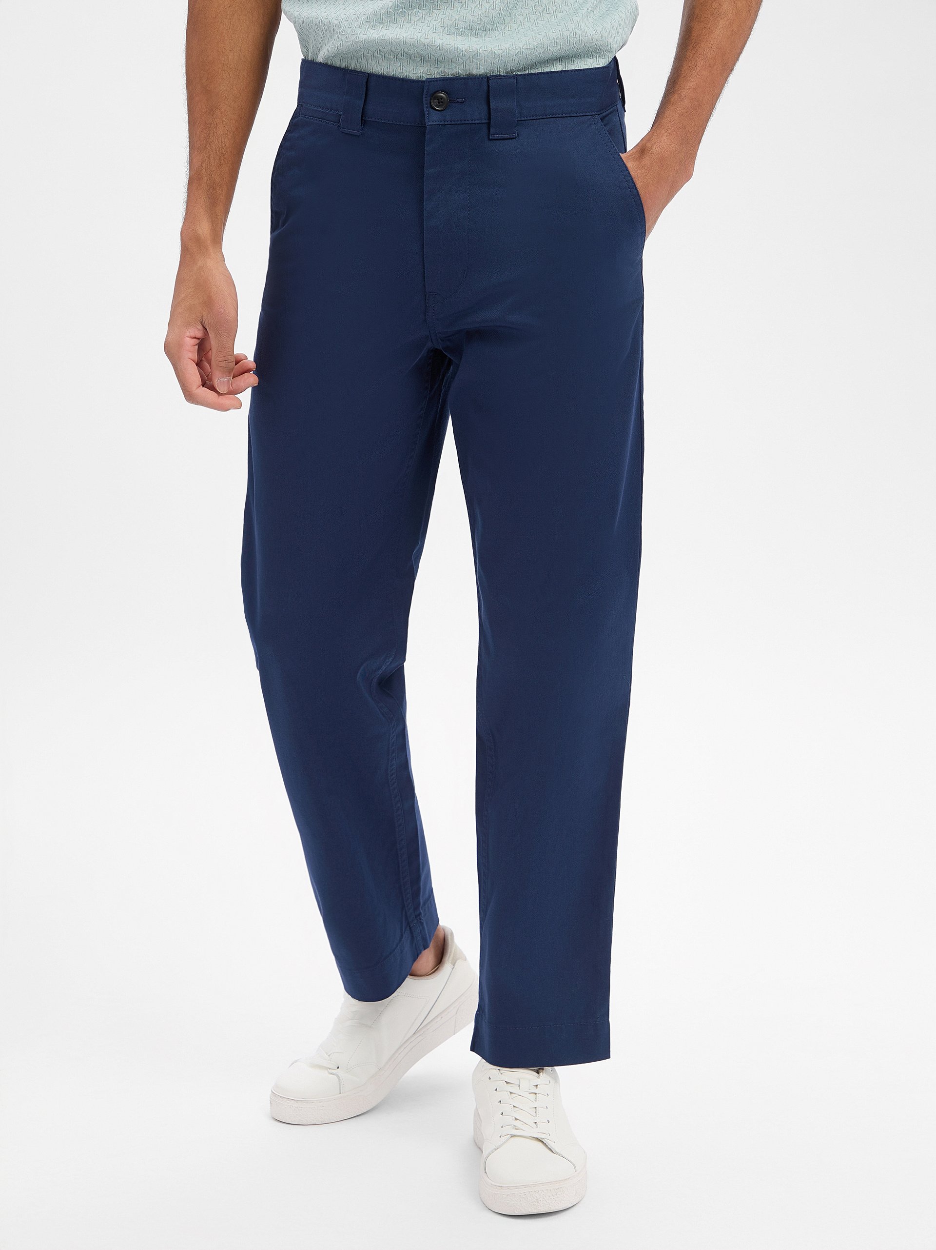 BOSS Orange Spodnie - Chino Straight Mężczyźni Bawełna niebieski, 36-34