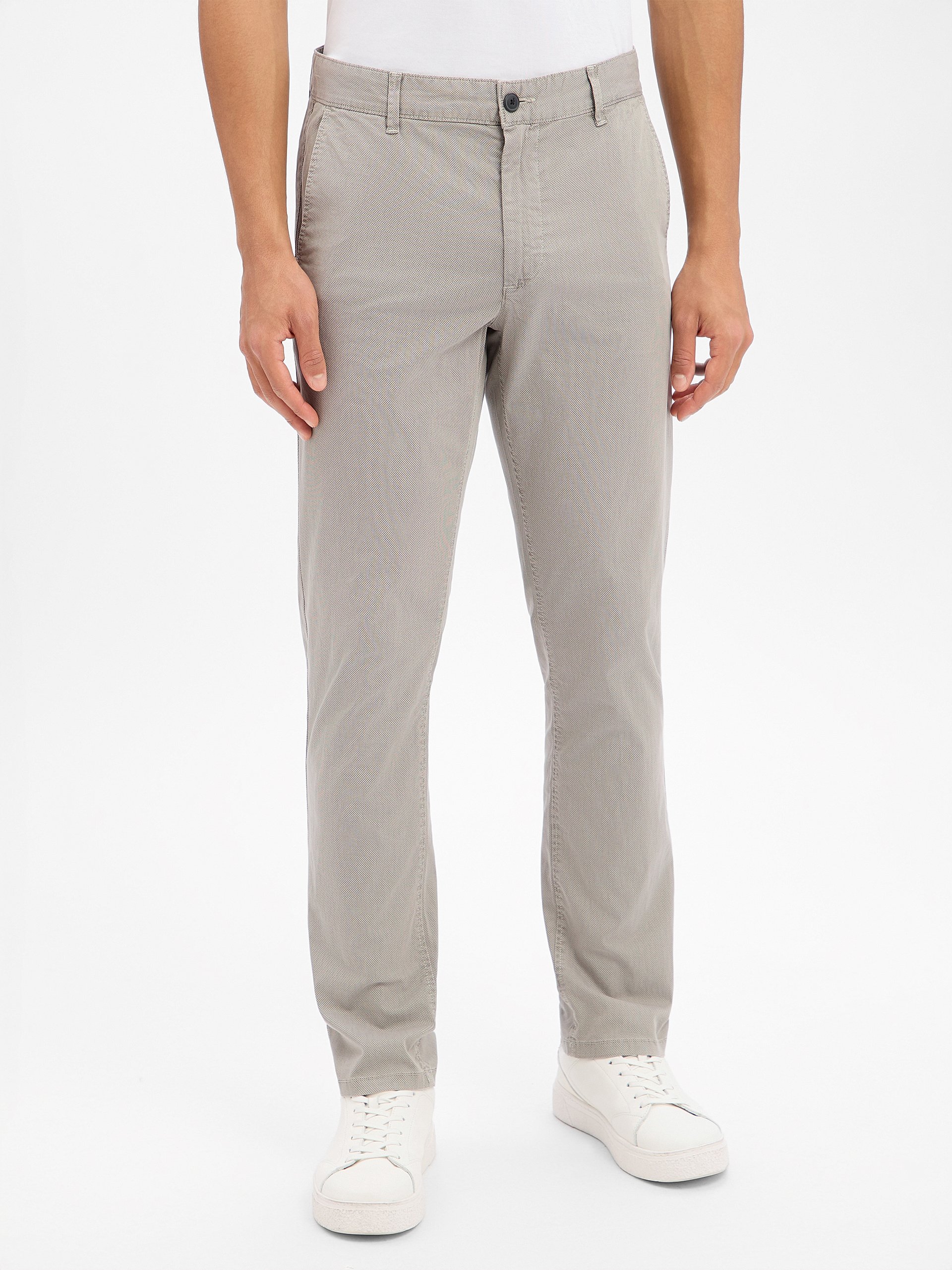 BOSS Orange Spodnie - Chino Slim Mężczyźni Bawełna brązowy|szary, 36-30