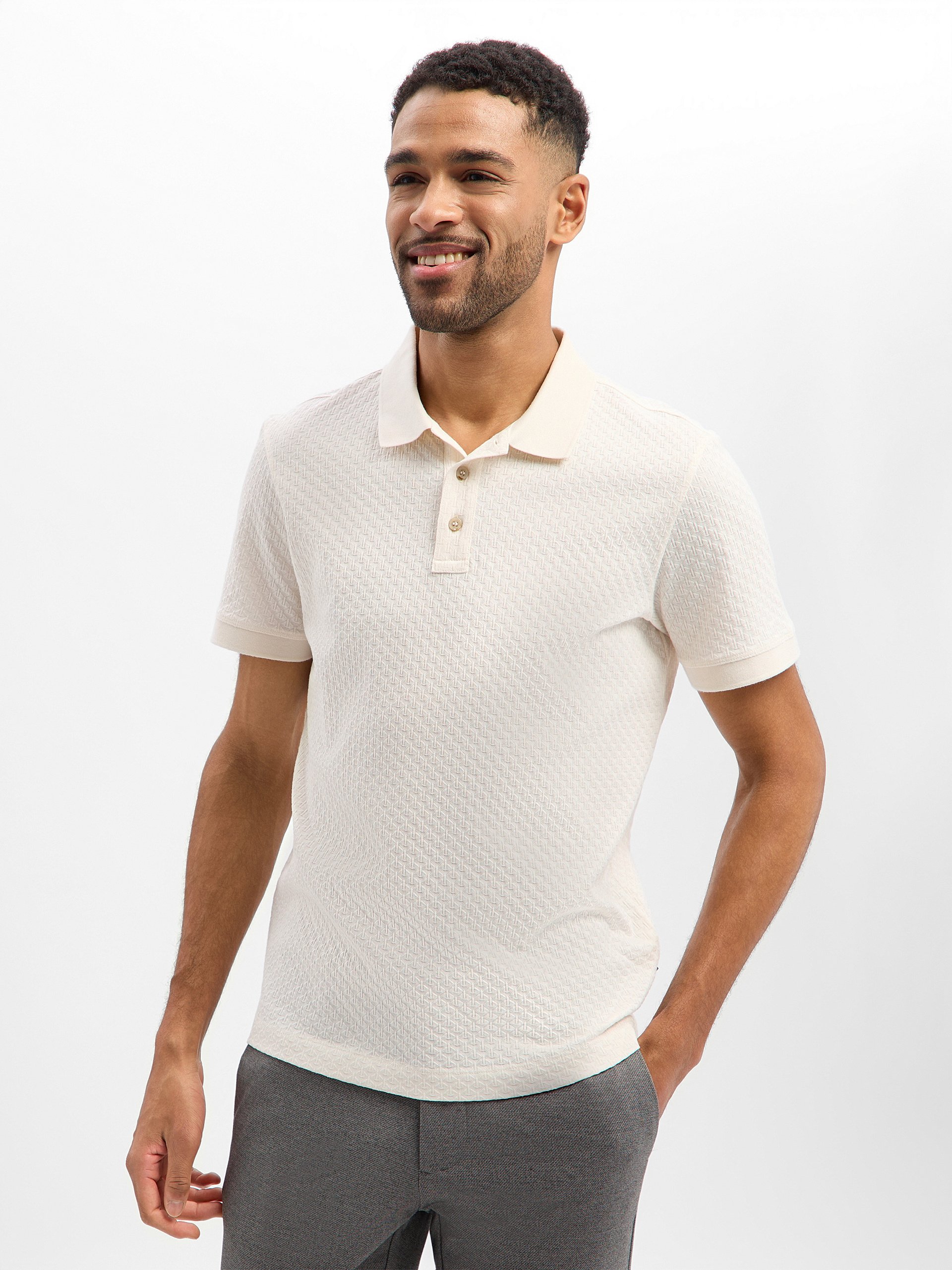 JOOP! koszulka polo - Roni Mężczyźni Bawełna beżowy