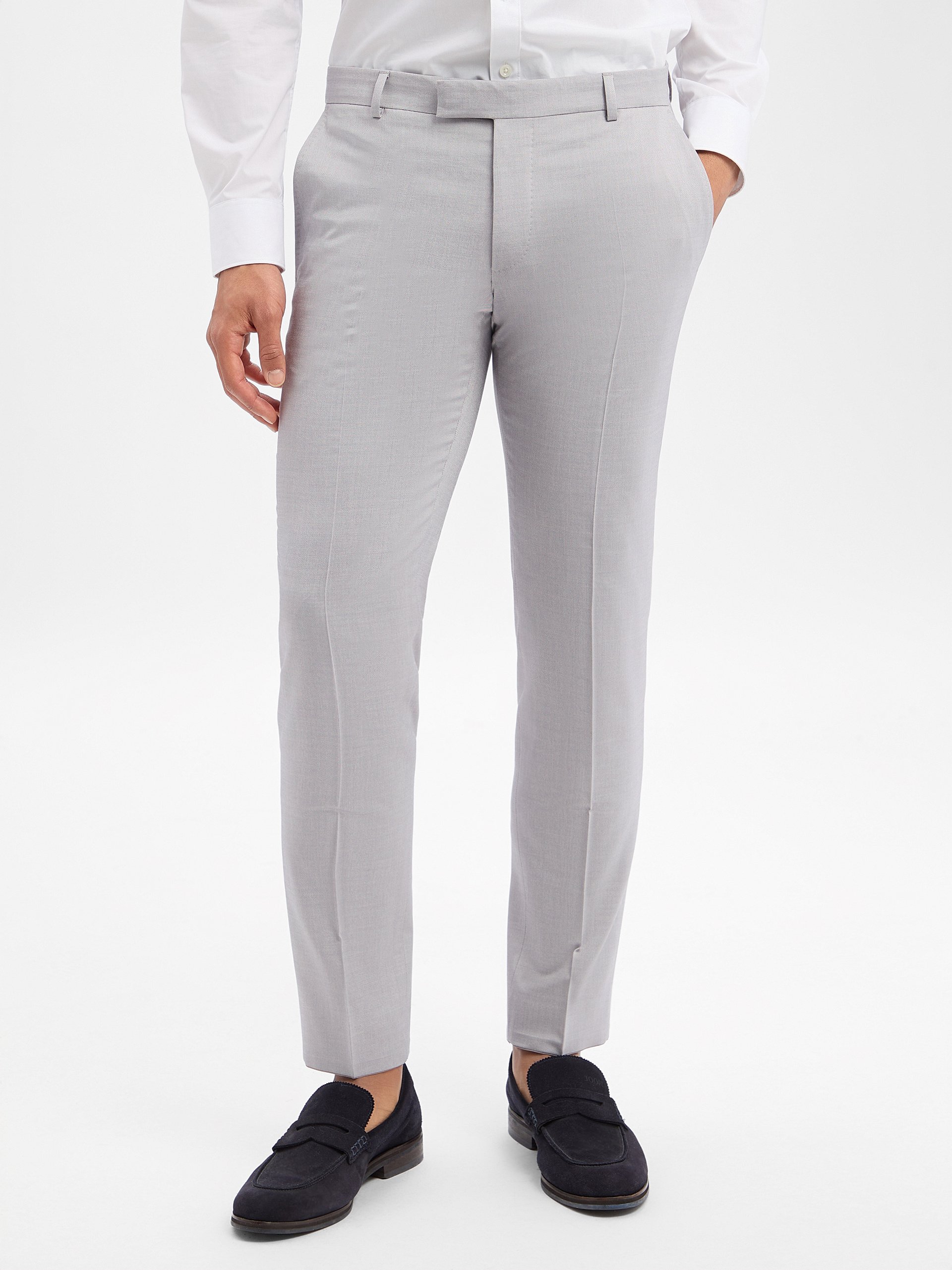 JOOP! Spodnie z zawartością wełny - Blayr Mężczyźni Slim Fit wiskoza szary